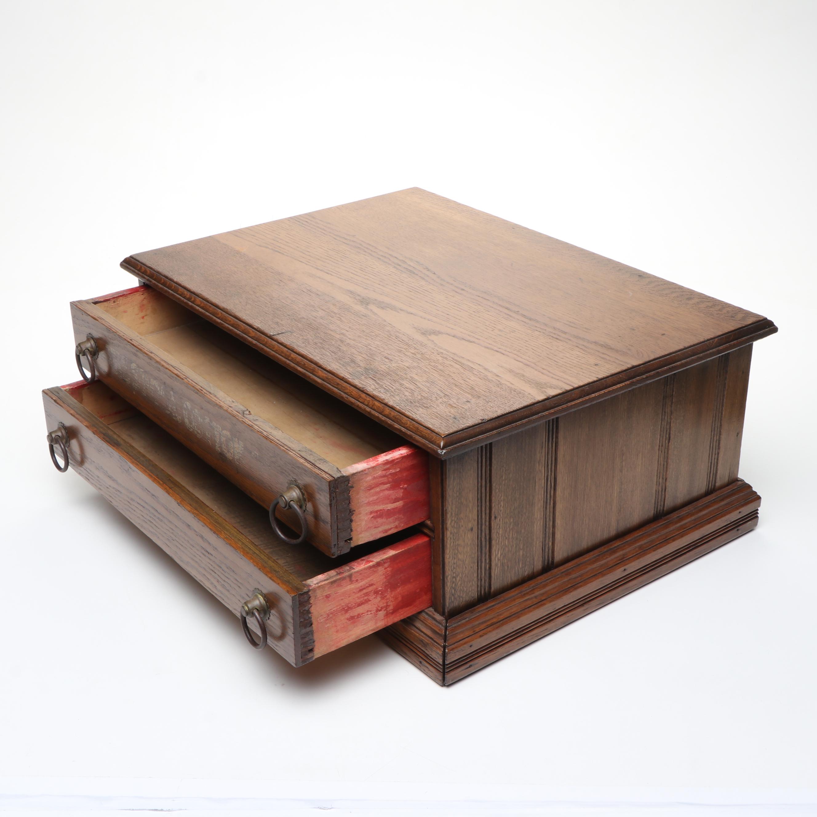 The Spool Cotton Co. Two-Drawer Wooden Cabinet