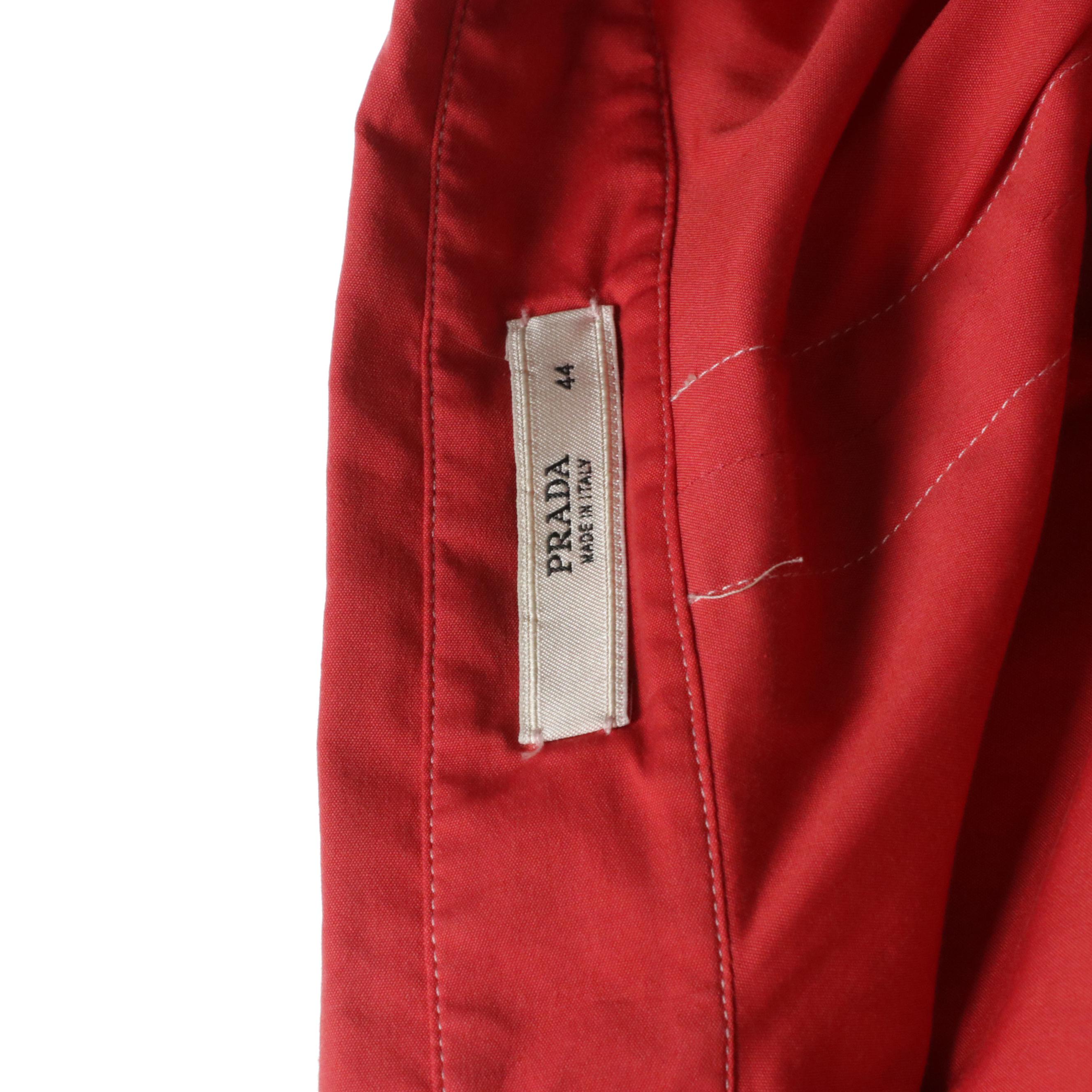 Prada Midi Shirt Dress in Red, White and Blue Tie Dye