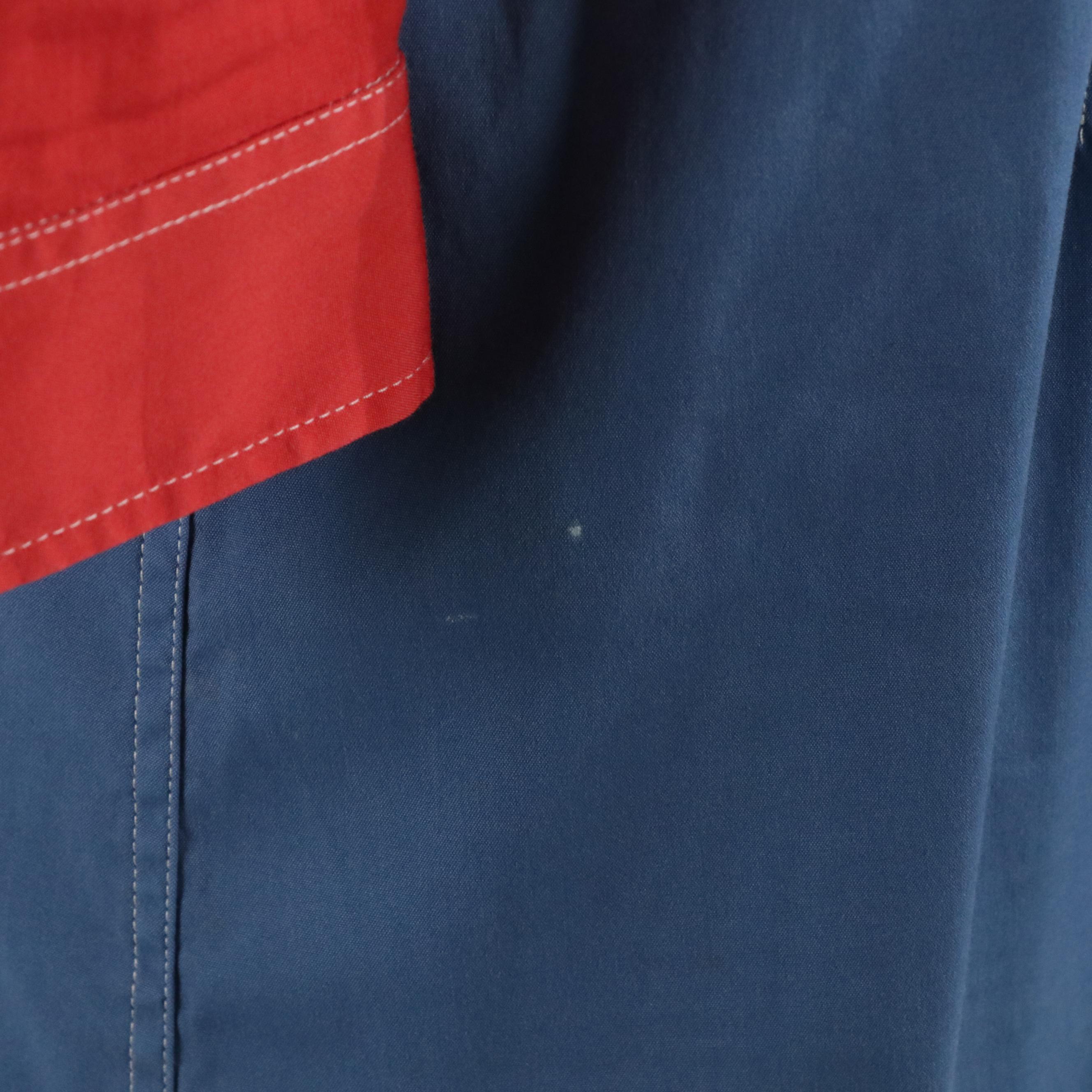 Prada Midi Shirt Dress in Red, White and Blue Tie Dye