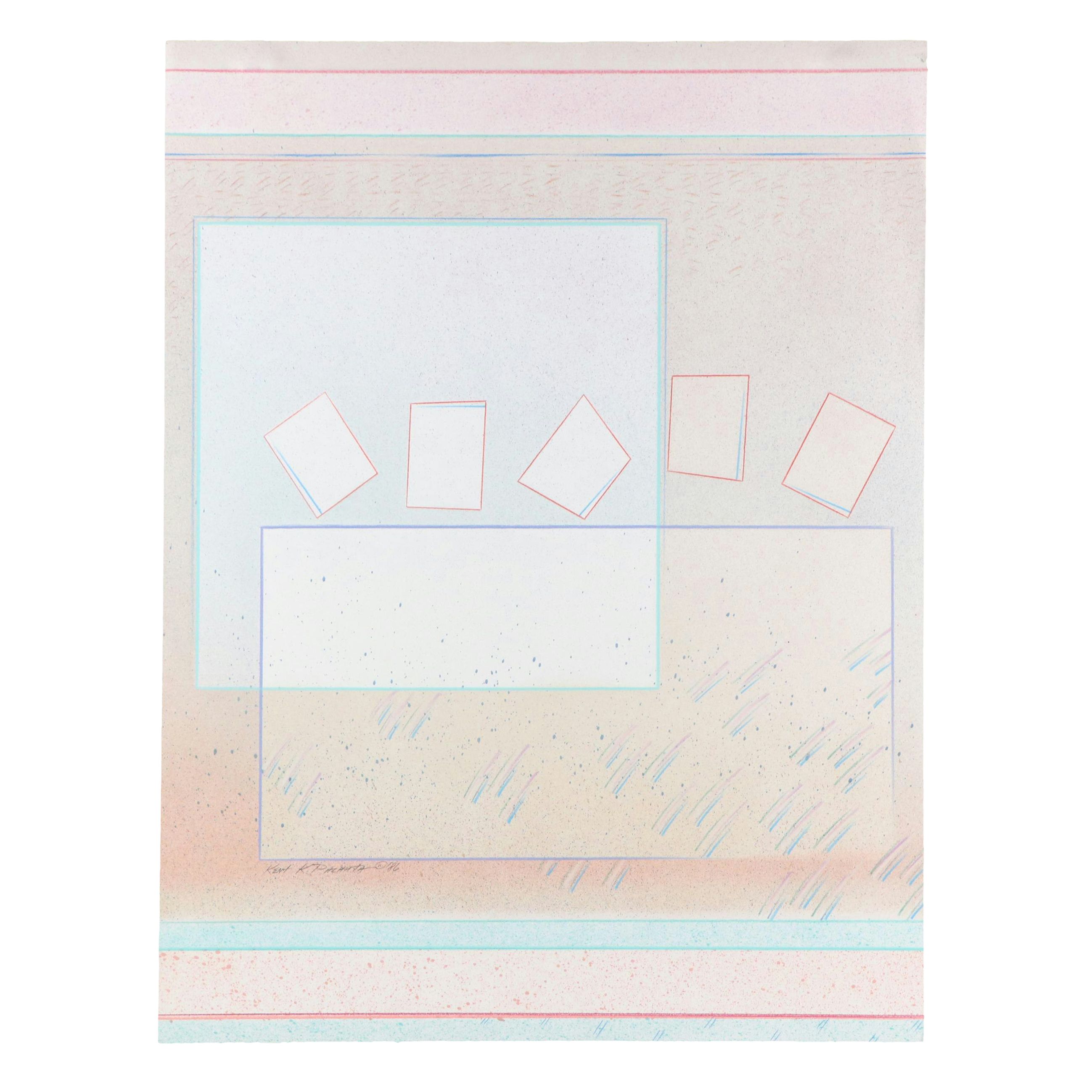 Kent K. Pachuta Abstract Geometric Mixed Media Paintings, 1986
