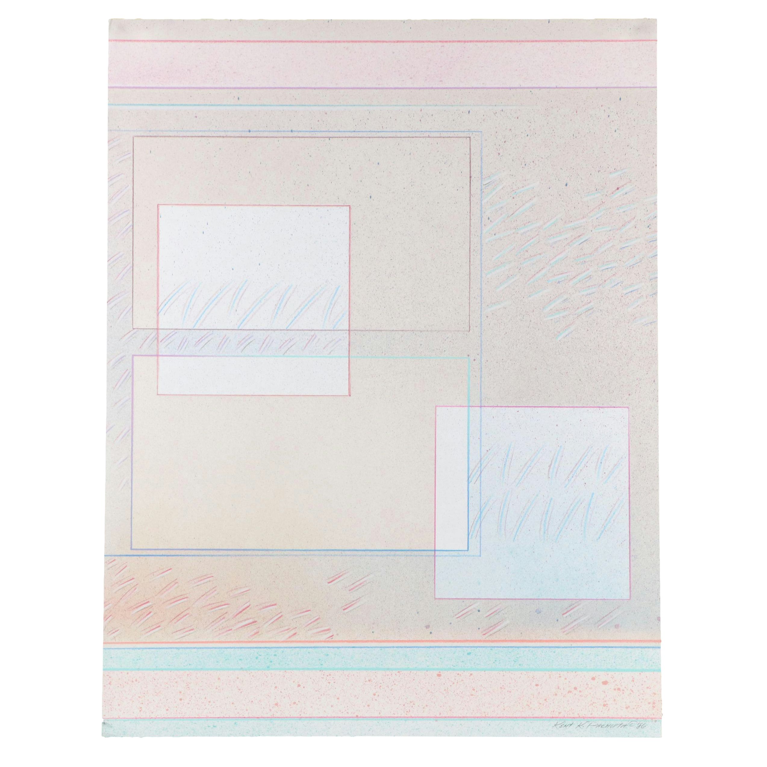 Kent K. Pachuta Abstract Geometric Mixed Media Paintings, 1986