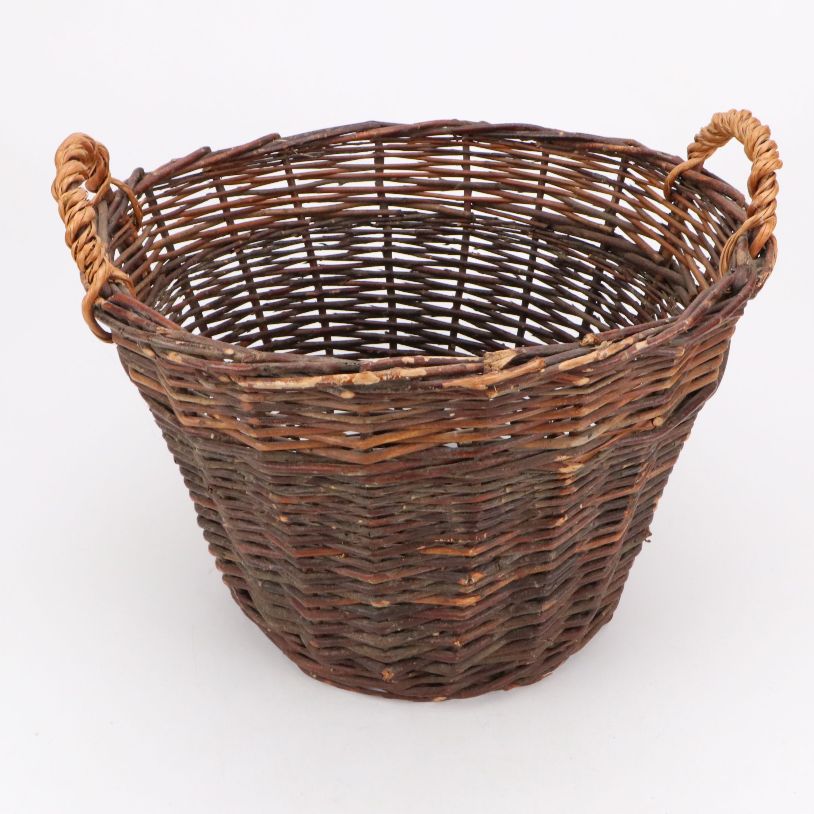 South African Beaded & Woven Isicholo Status Hat, and Woven Twig Basket