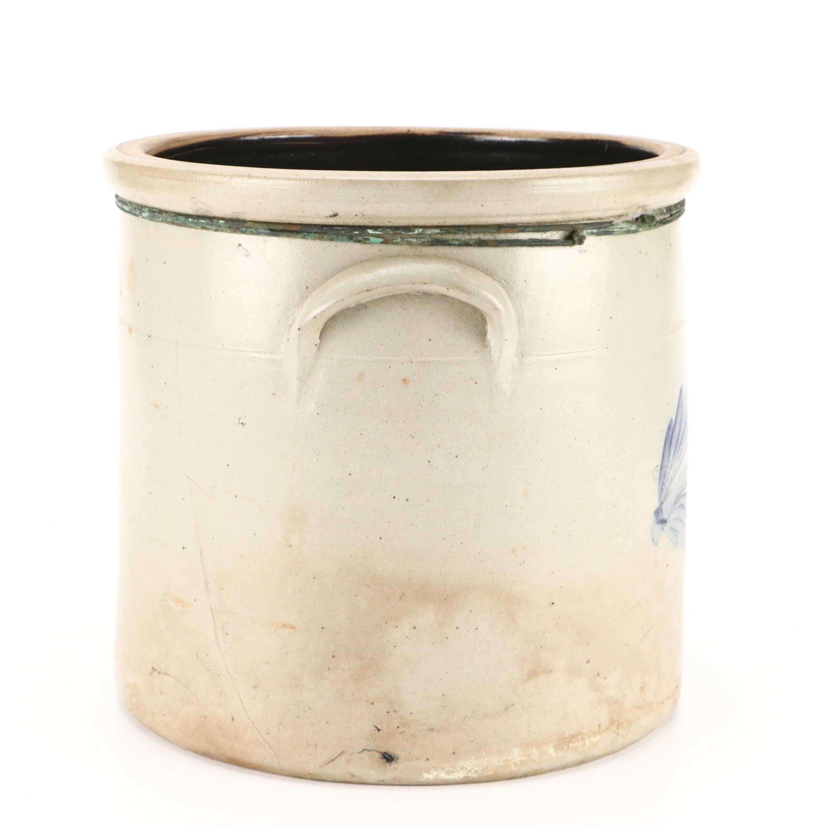 American Rustic Style Salt Glazed Stoneware Crock