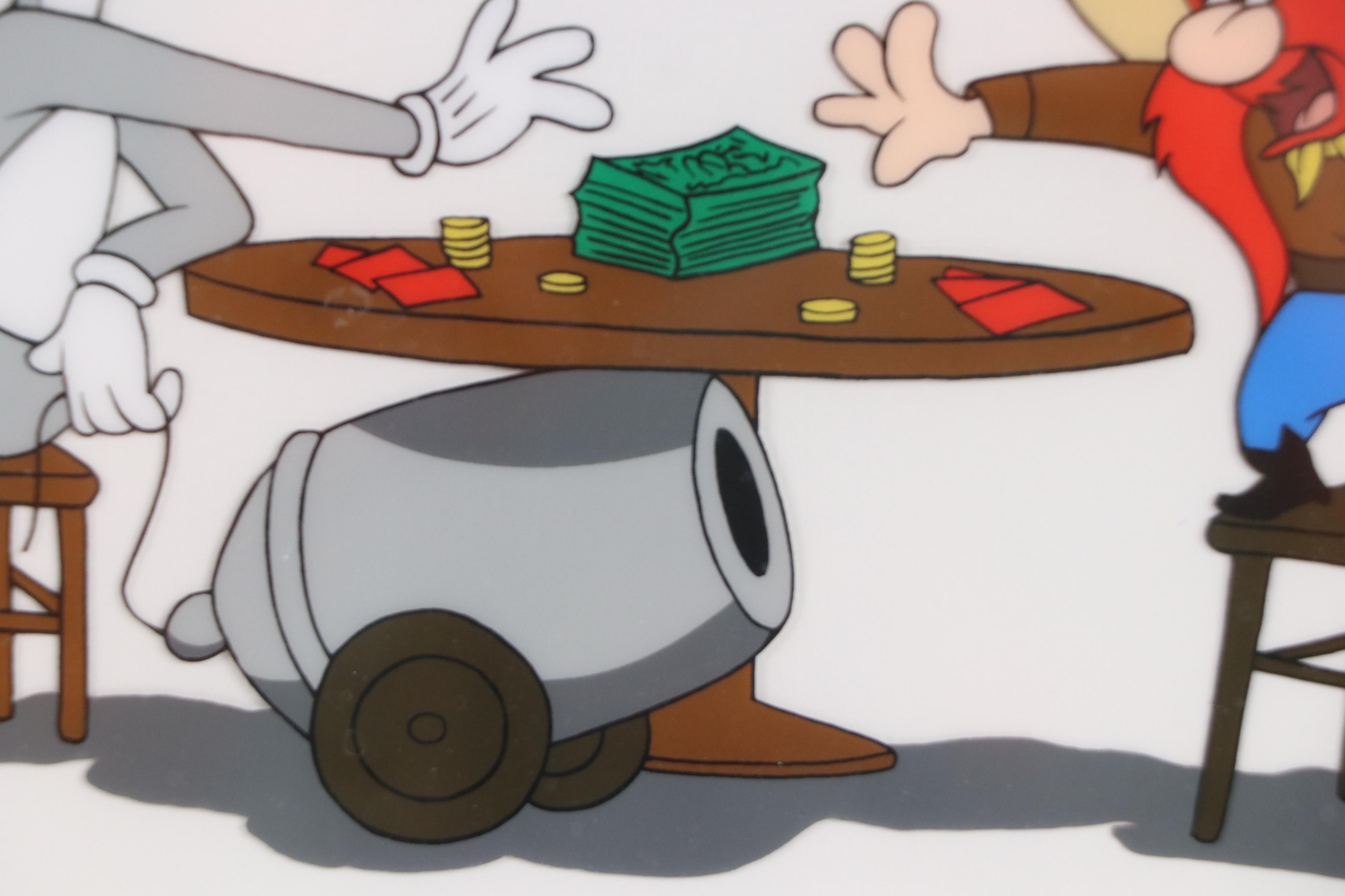 Looney Tunes Sericel of Bugs Bunny and Yosemite Sam "Loaded Hands," 1992