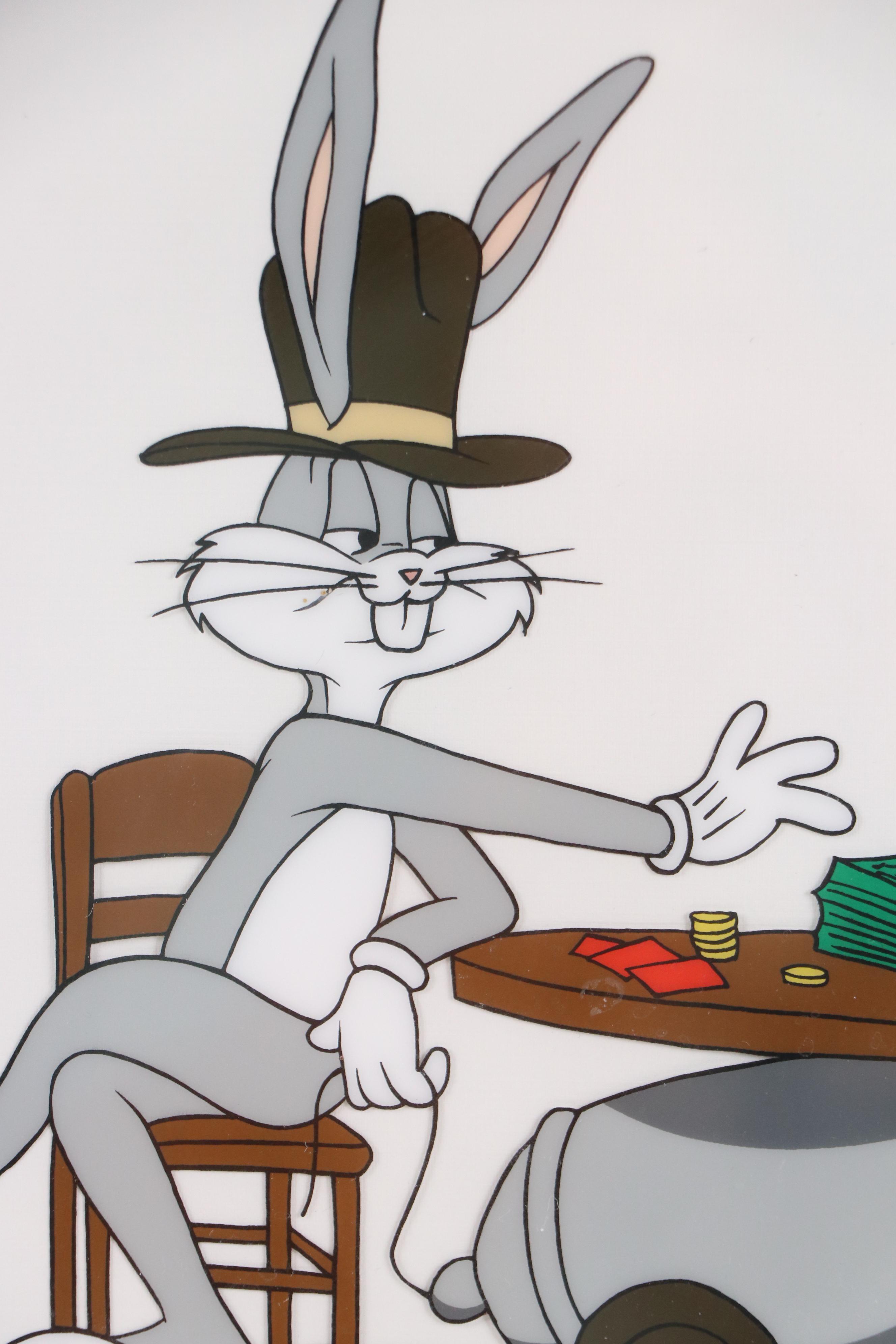 Looney Tunes Sericel of Bugs Bunny and Yosemite Sam "Loaded Hands," 1992