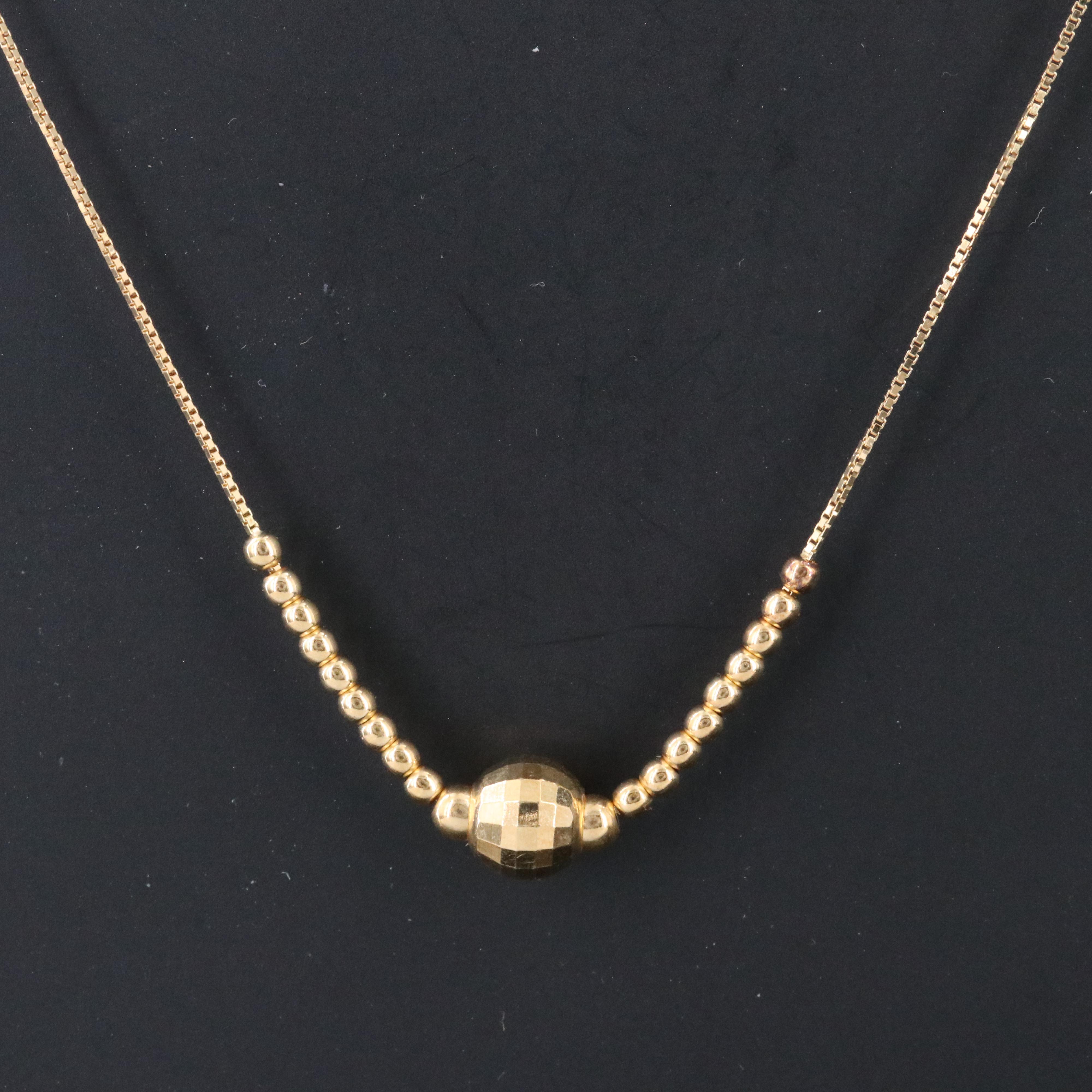 Italian 18K Bead Necklace