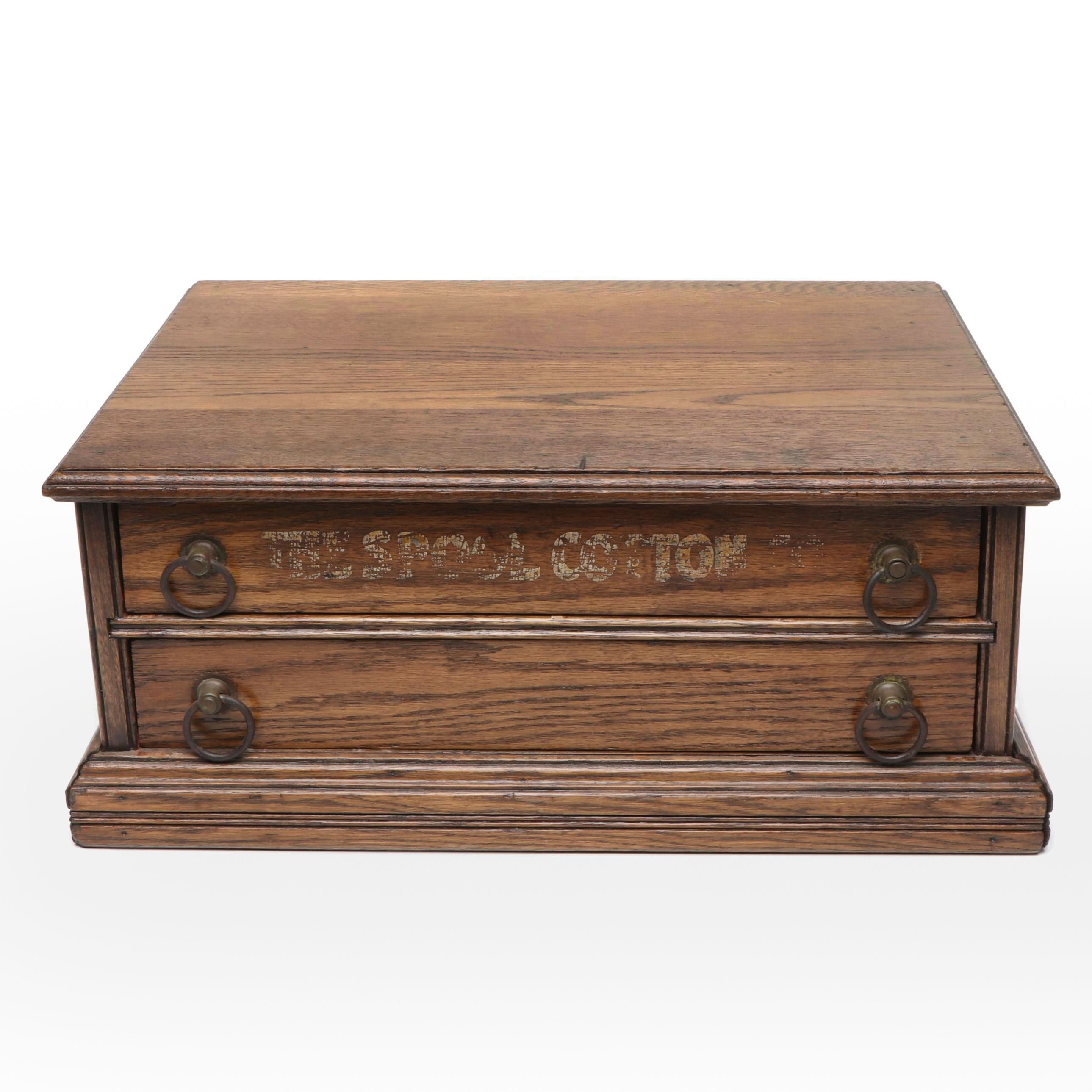 The Spool Cotton Co. Two-Drawer Wooden Cabinet