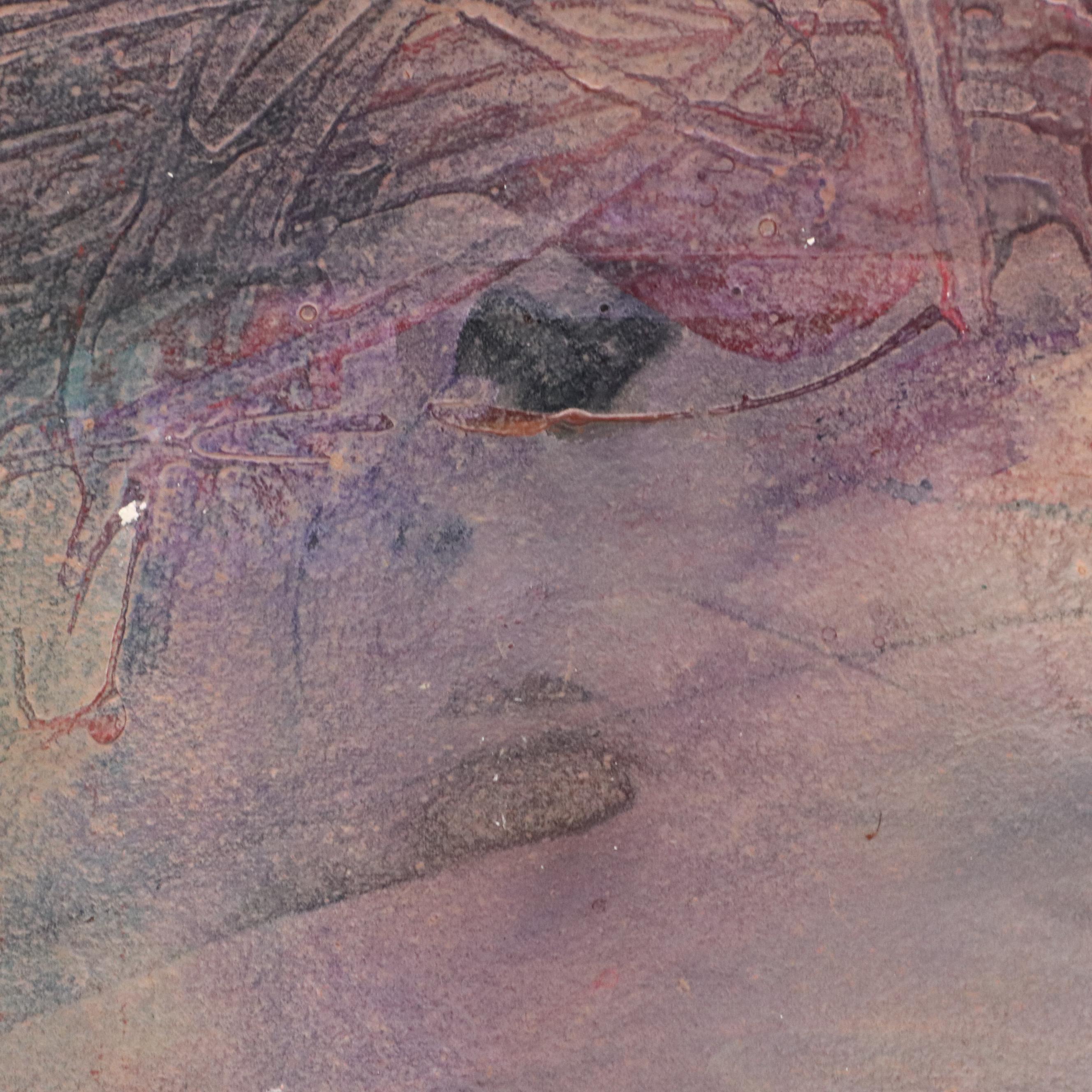 Julie Belnick Abstract Mixed Media Painting "Untitled #6," 1982