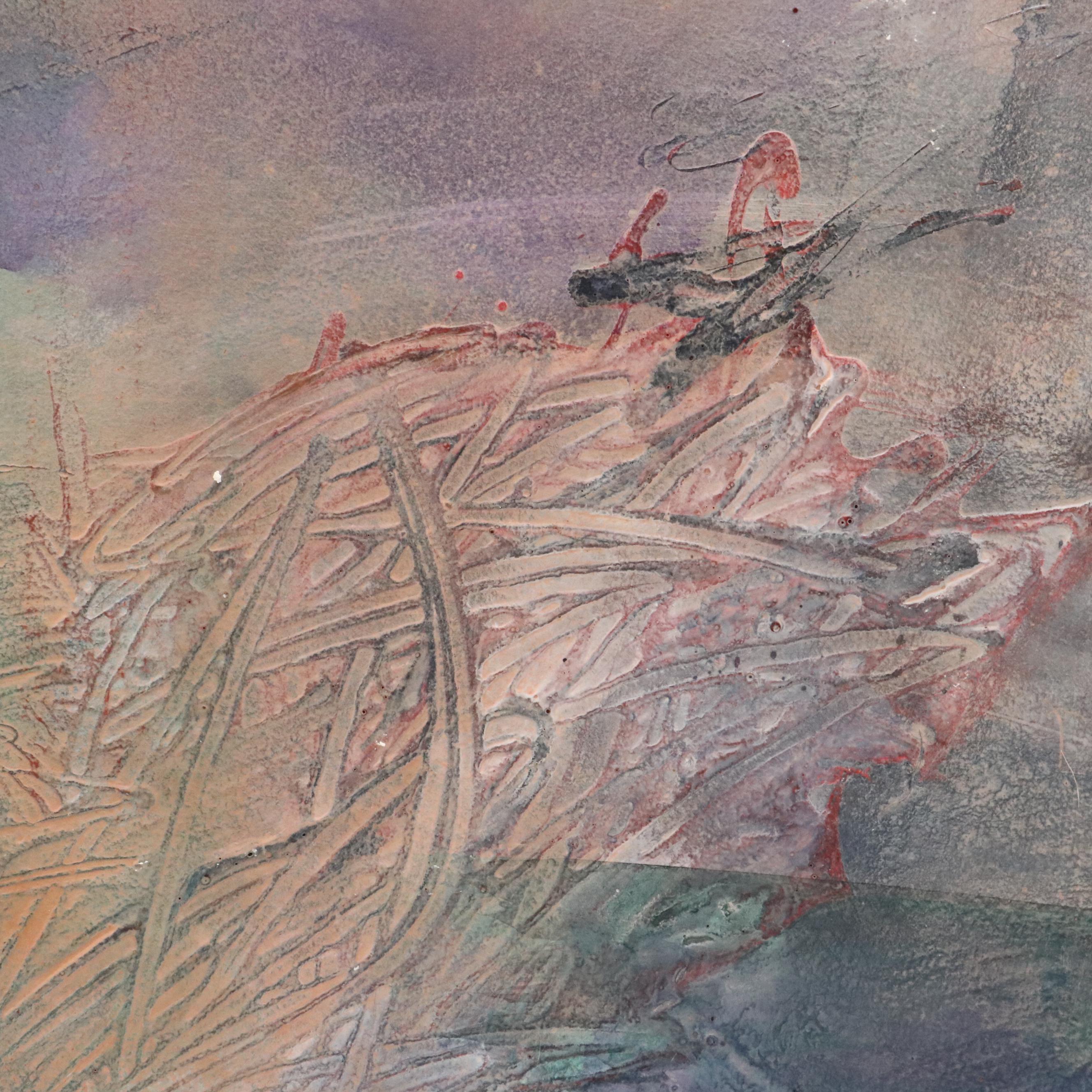 Julie Belnick Abstract Mixed Media Painting "Untitled #6," 1982