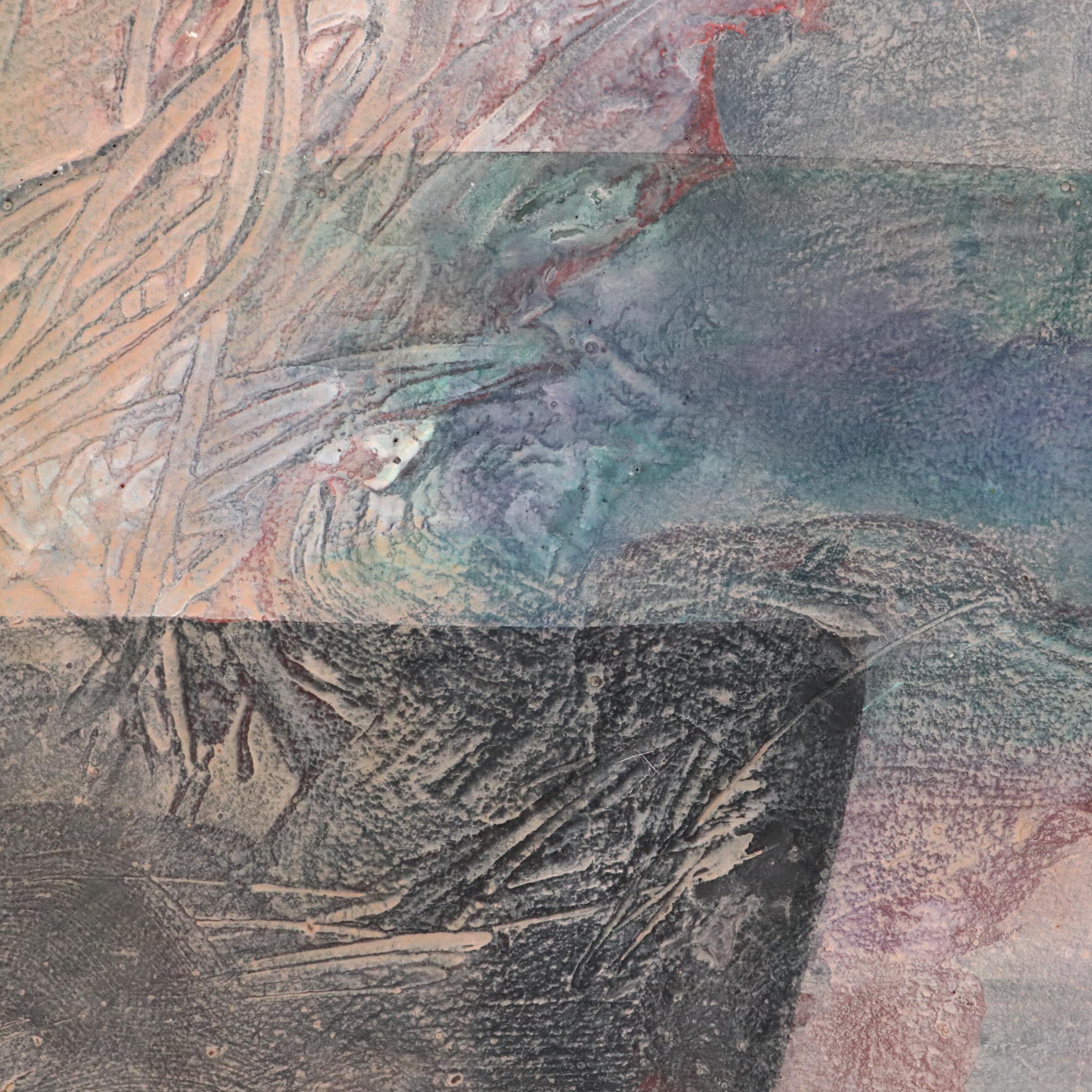 Julie Belnick Abstract Mixed Media Painting "Untitled #6," 1982