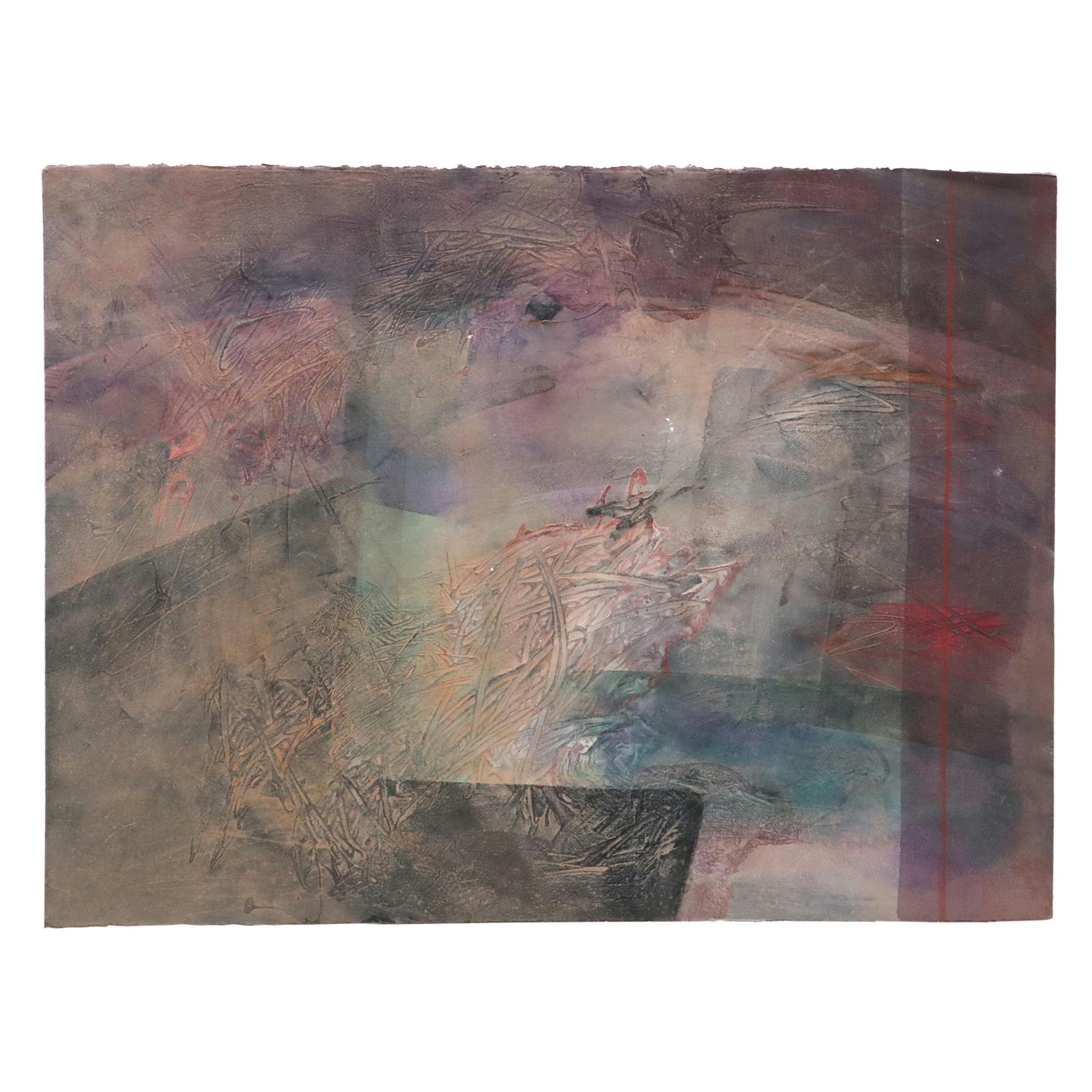 Julie Belnick Abstract Mixed Media Painting "Untitled #6," 1982
