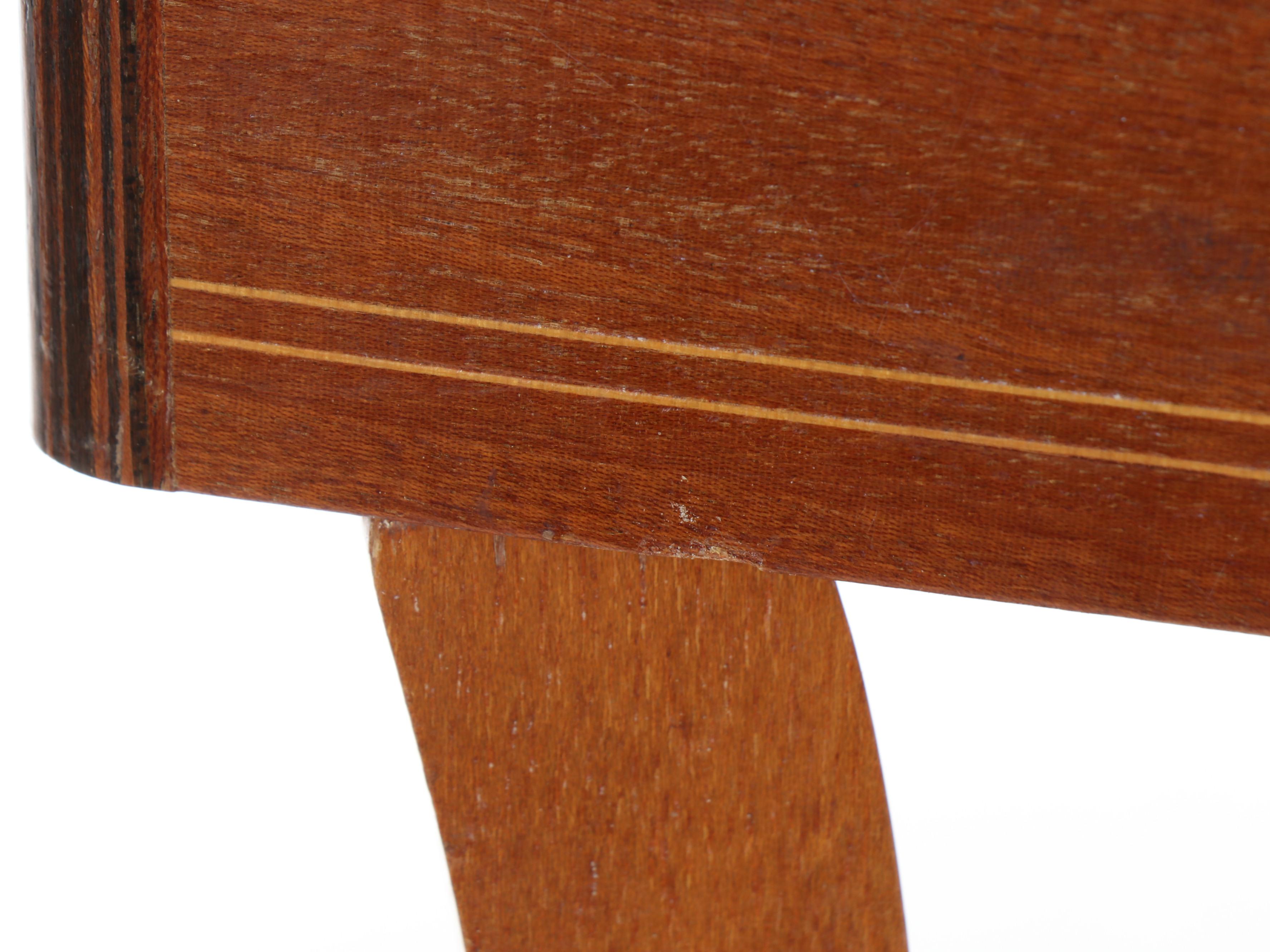 Queen Anne Marquetry Style Musical Triangular Side Table