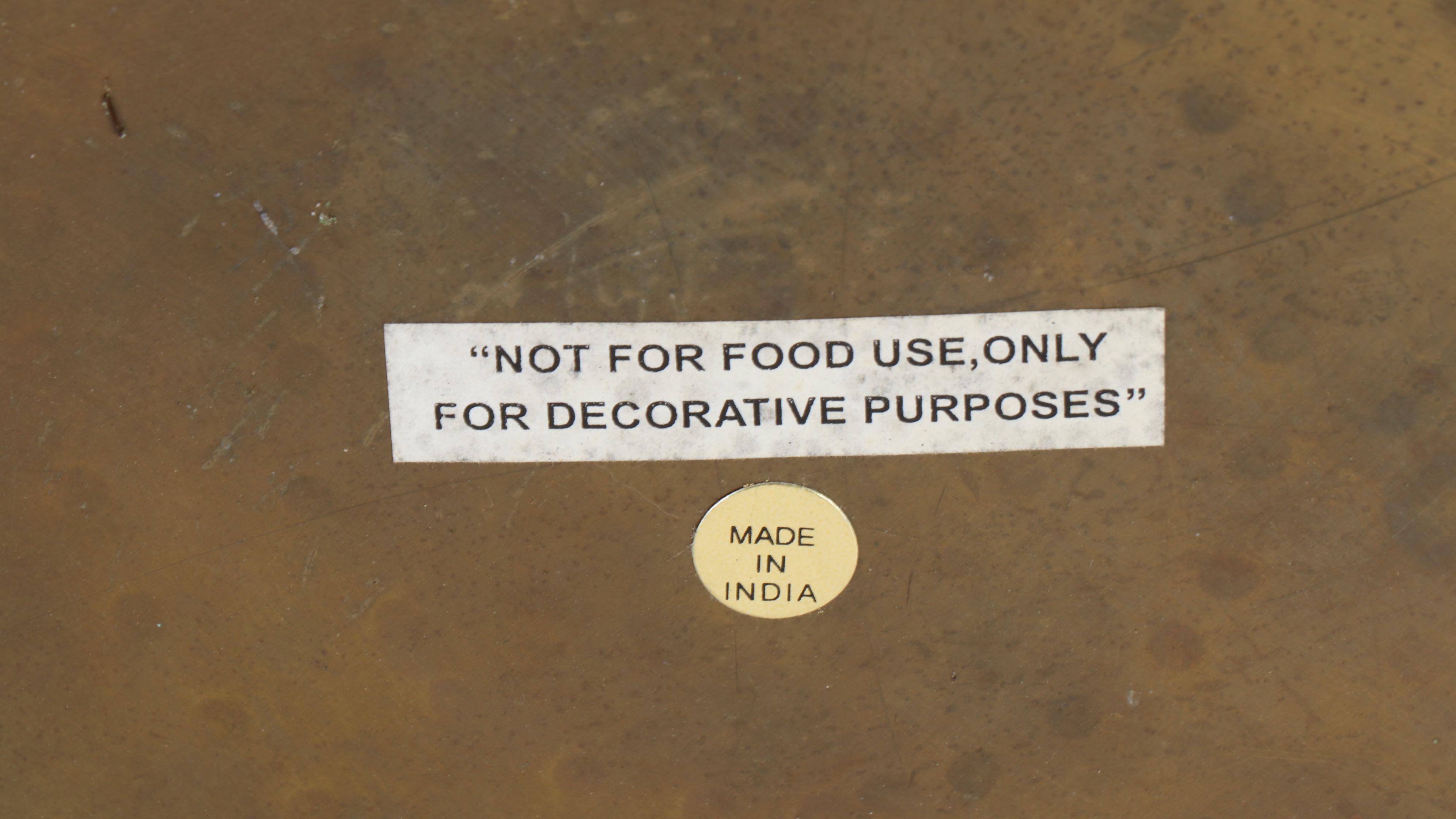 Decorative Crafts Footed Metal Planter with Handled Repoussé Metal Planter