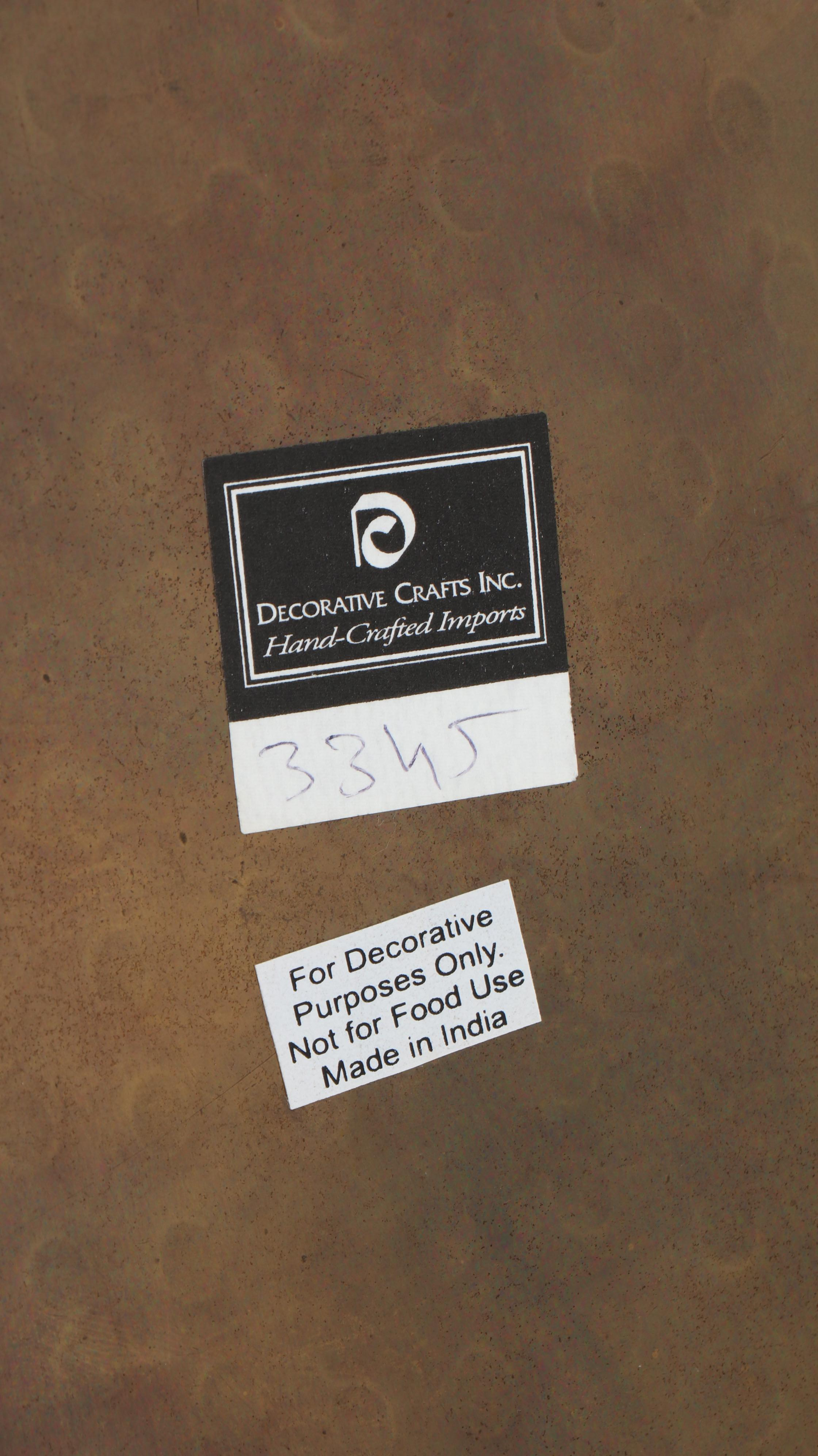 Decorative Crafts Footed Metal Planter with Handled Repoussé Metal Planter