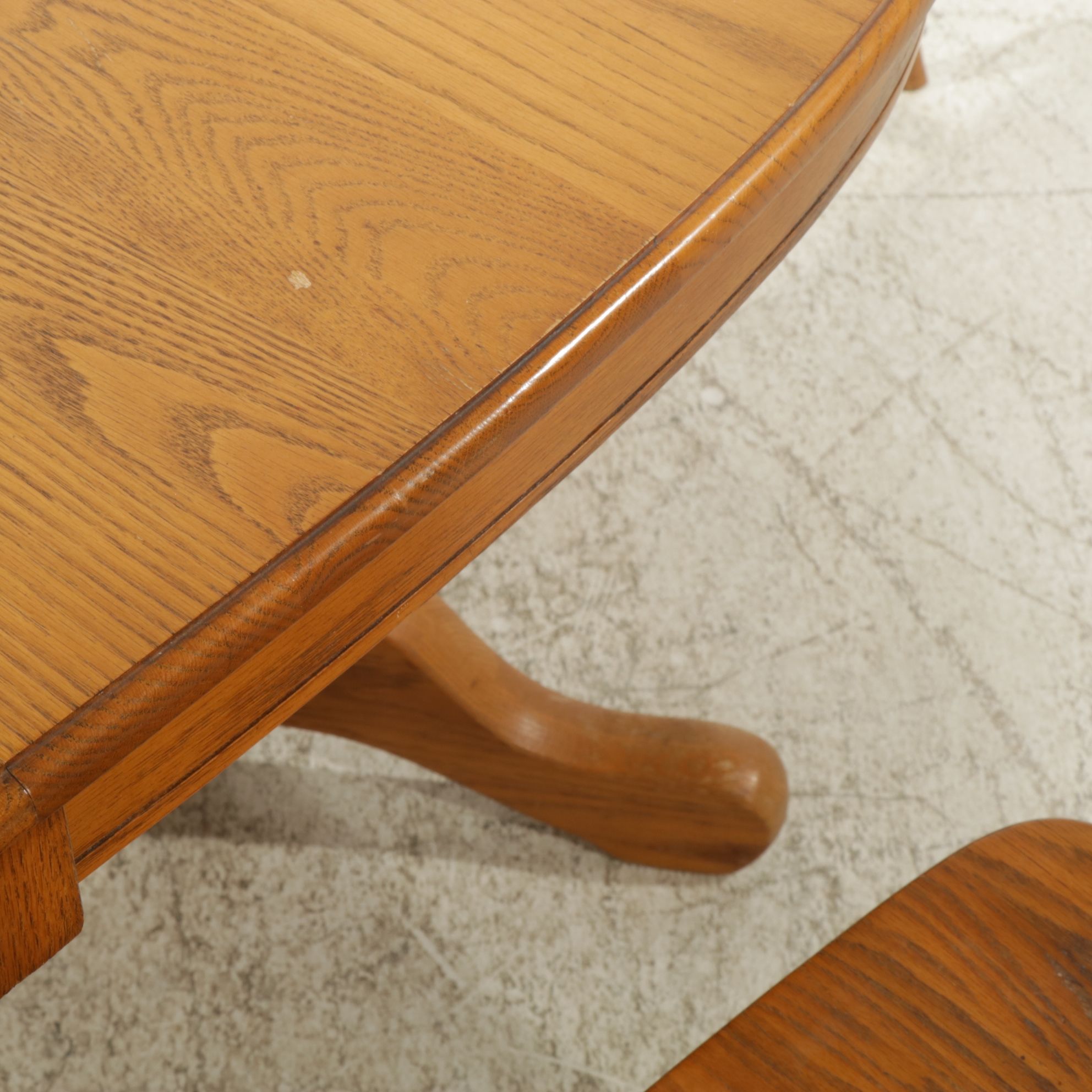 Keller Furniture Oak Dining Table with Six Windsor Chairs, Late 20th Century
