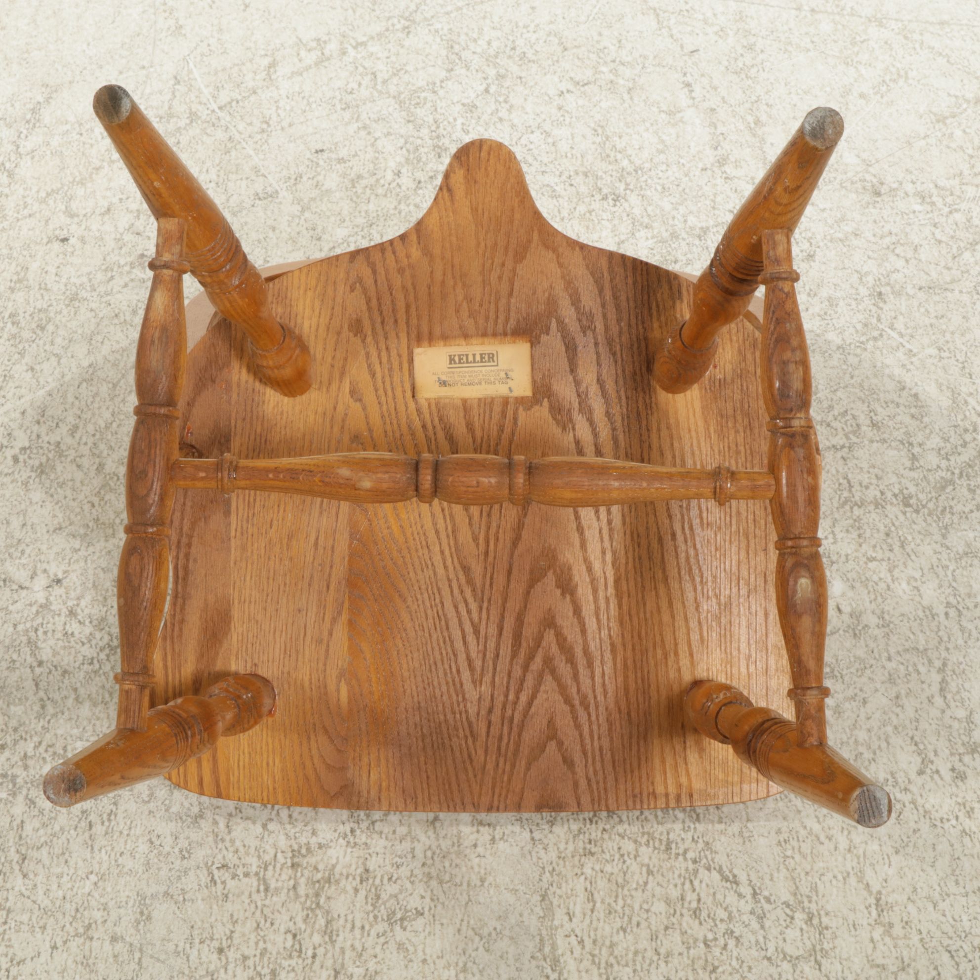 Keller Furniture Oak Dining Table with Six Windsor Chairs, Late 20th Century