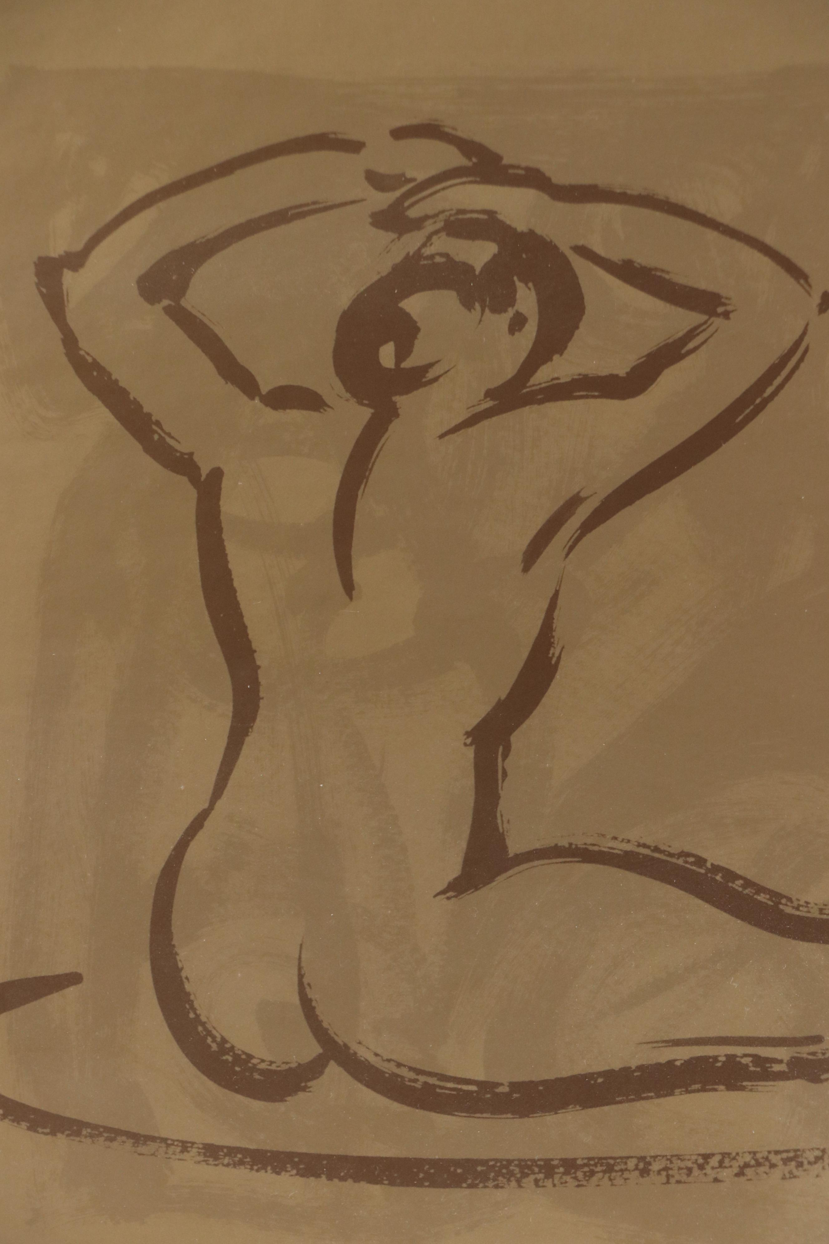 After Alfred Gockel Offset Lithograph "Body Language," Late 20th Century