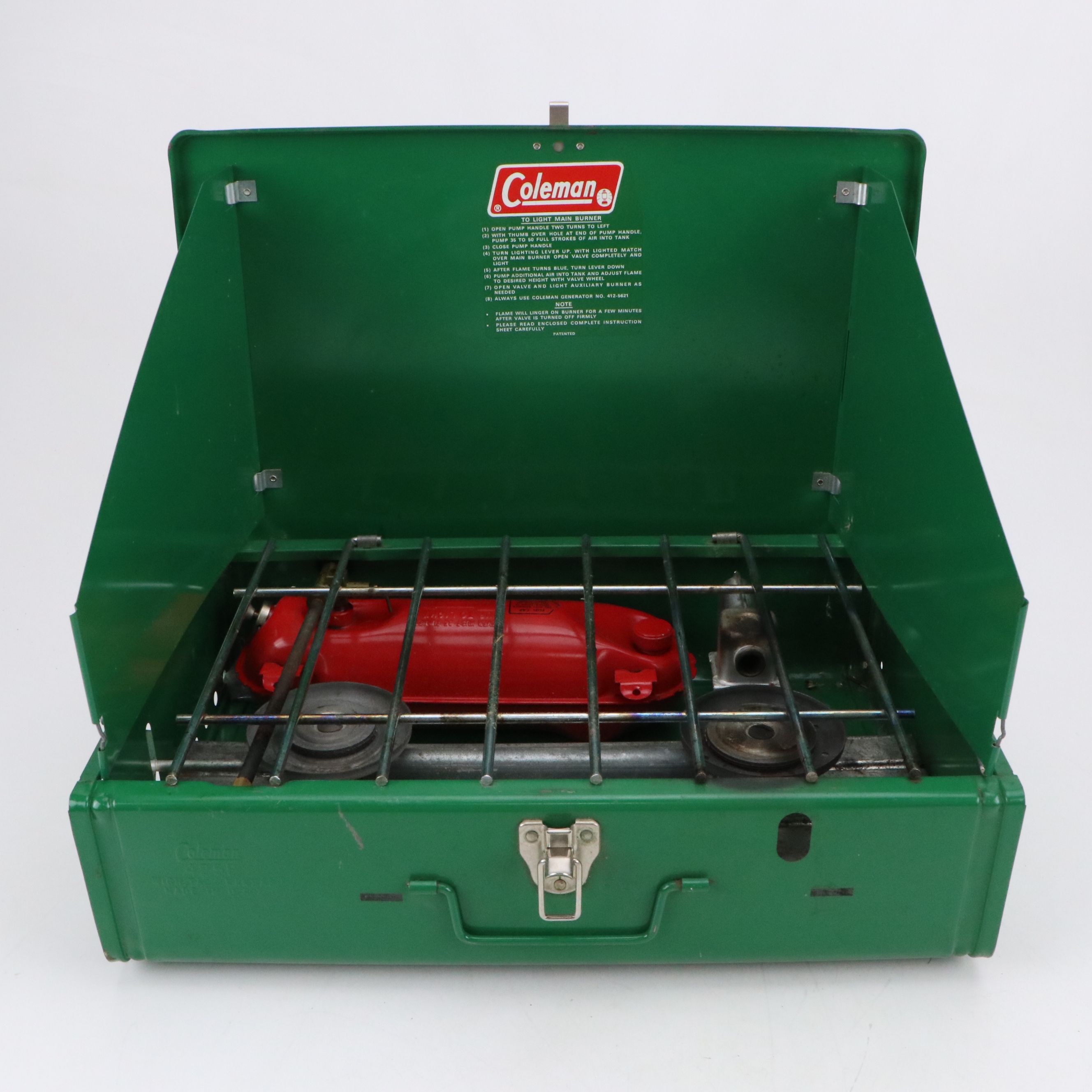 Coleman Two Burner Camping Stove with Dietz Lantern and Other Outdoor Tools