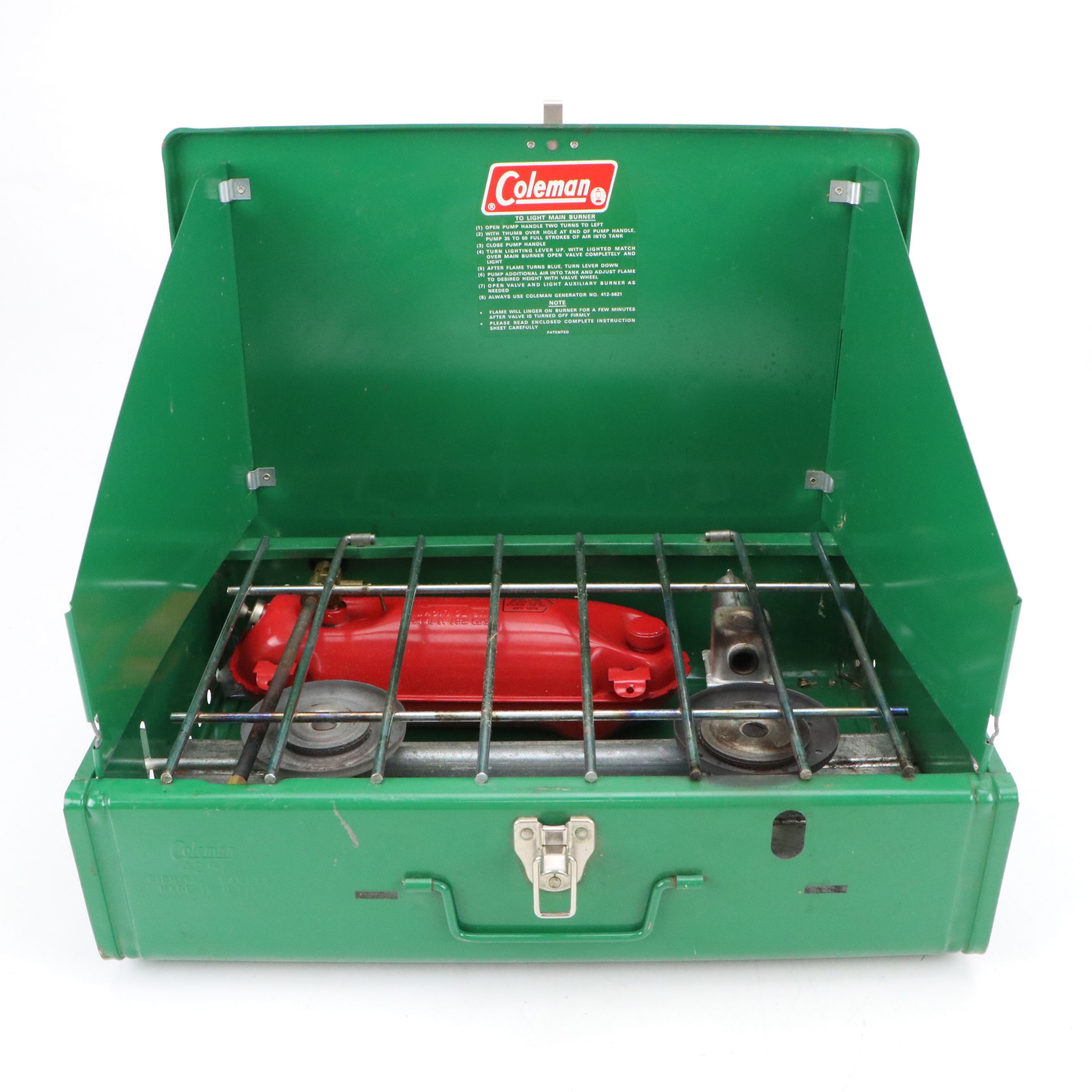 Coleman Two Burner Camping Stove with Dietz Lantern and Other Outdoor Tools