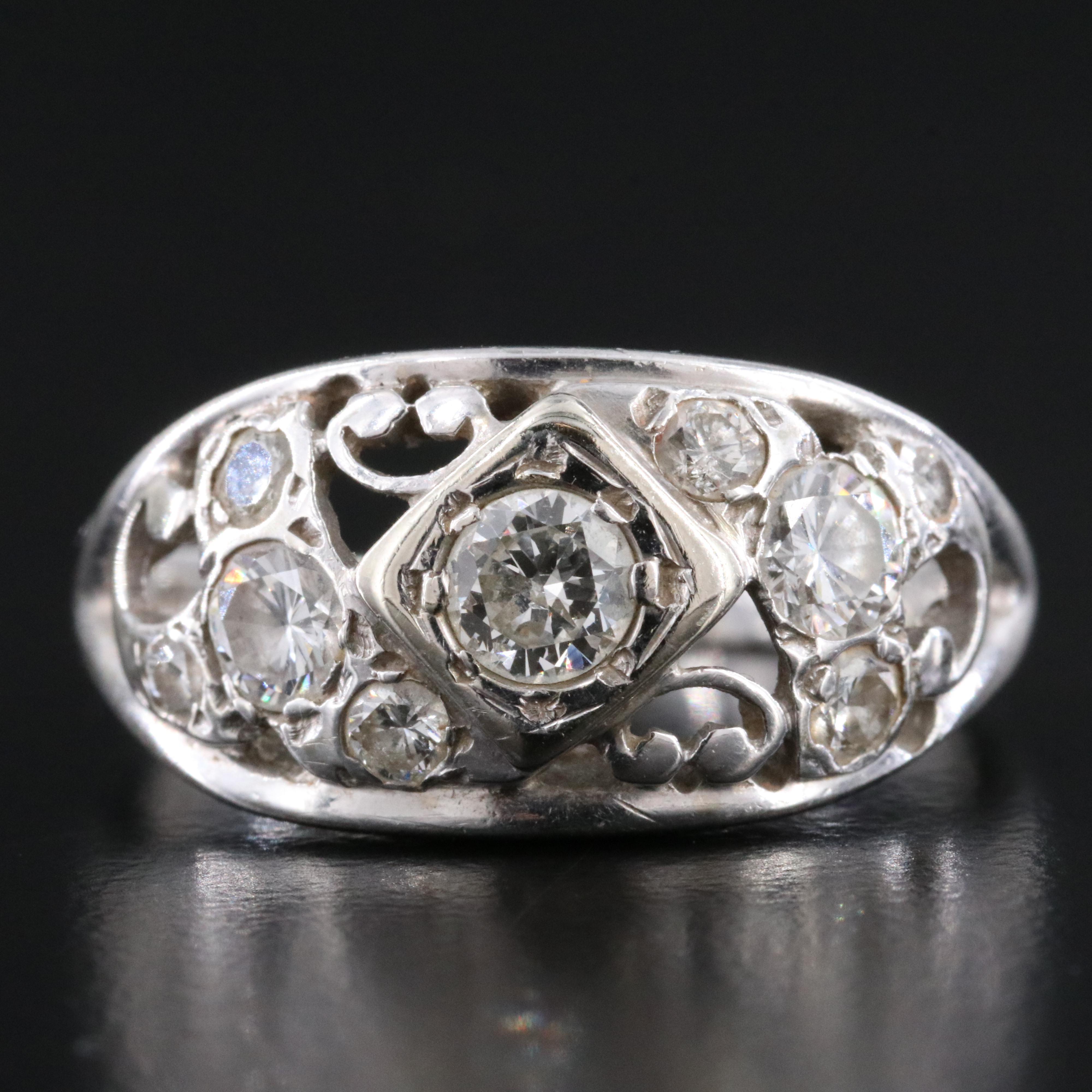 Vintage 14K 1.03 CTW Diamond Ring