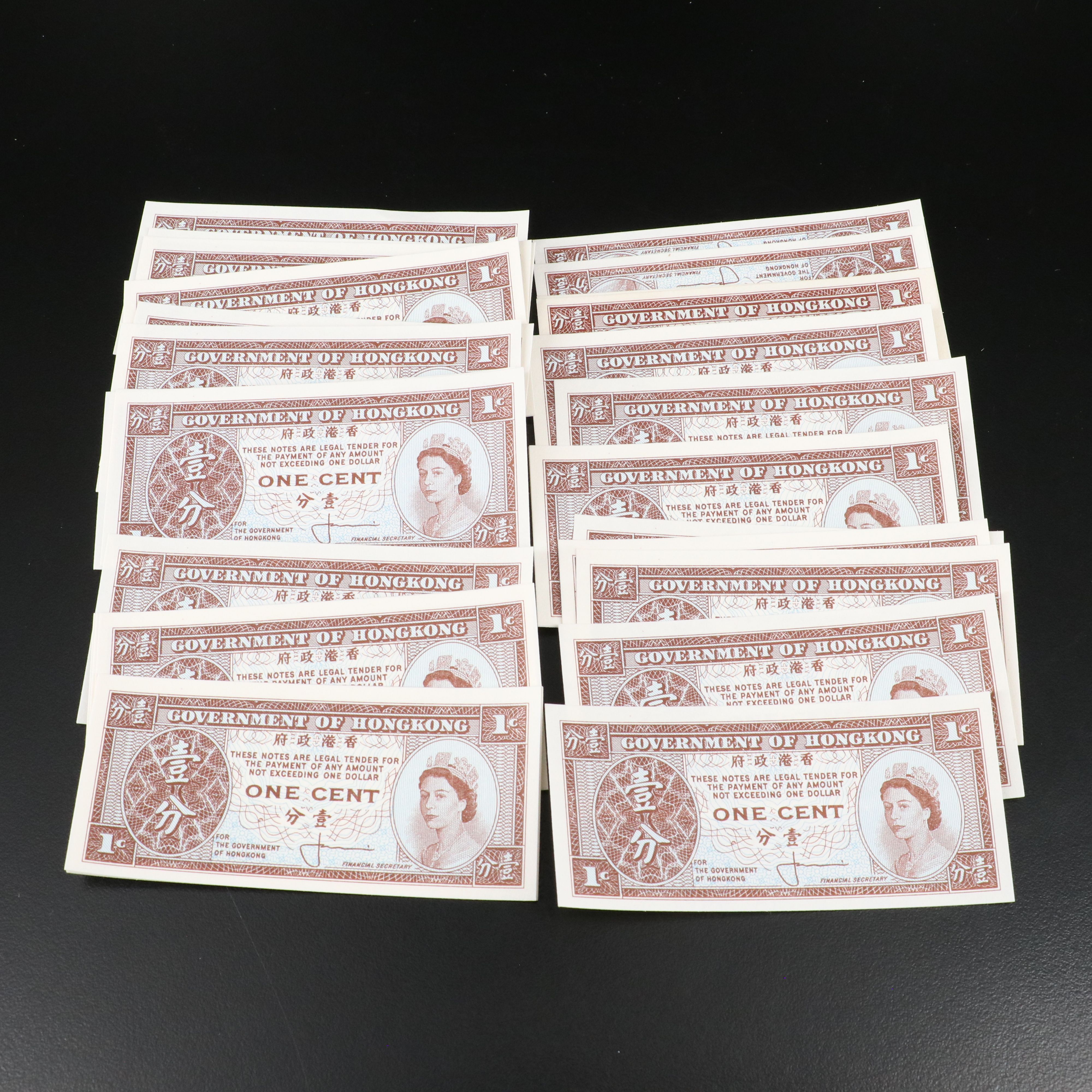 Two PCGS Certified Foreign Currency Notes and Hong Kong One Cent Notes