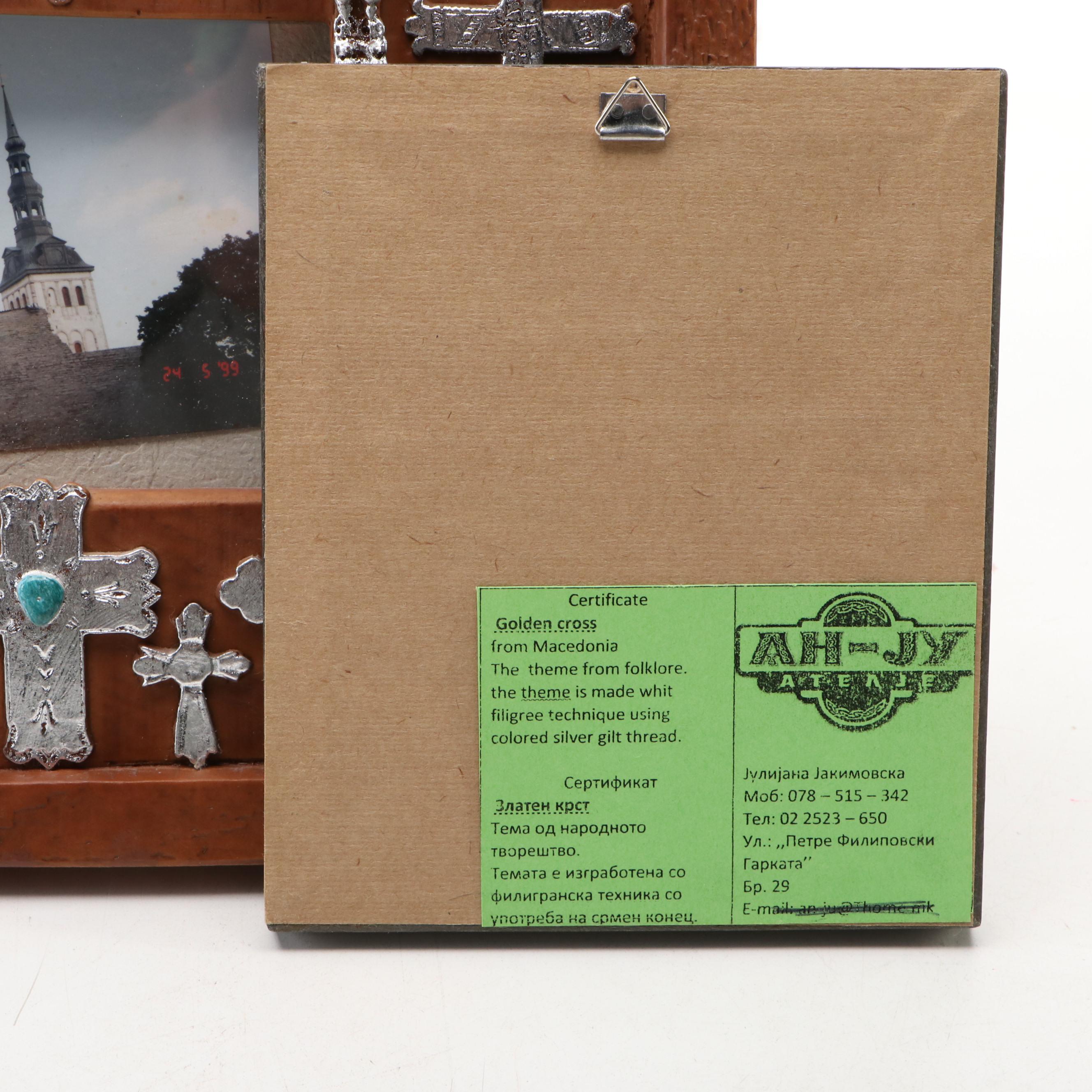 Macedonian Framed Cross, Italian Carved Giltwood Cross, and More Religious Décor