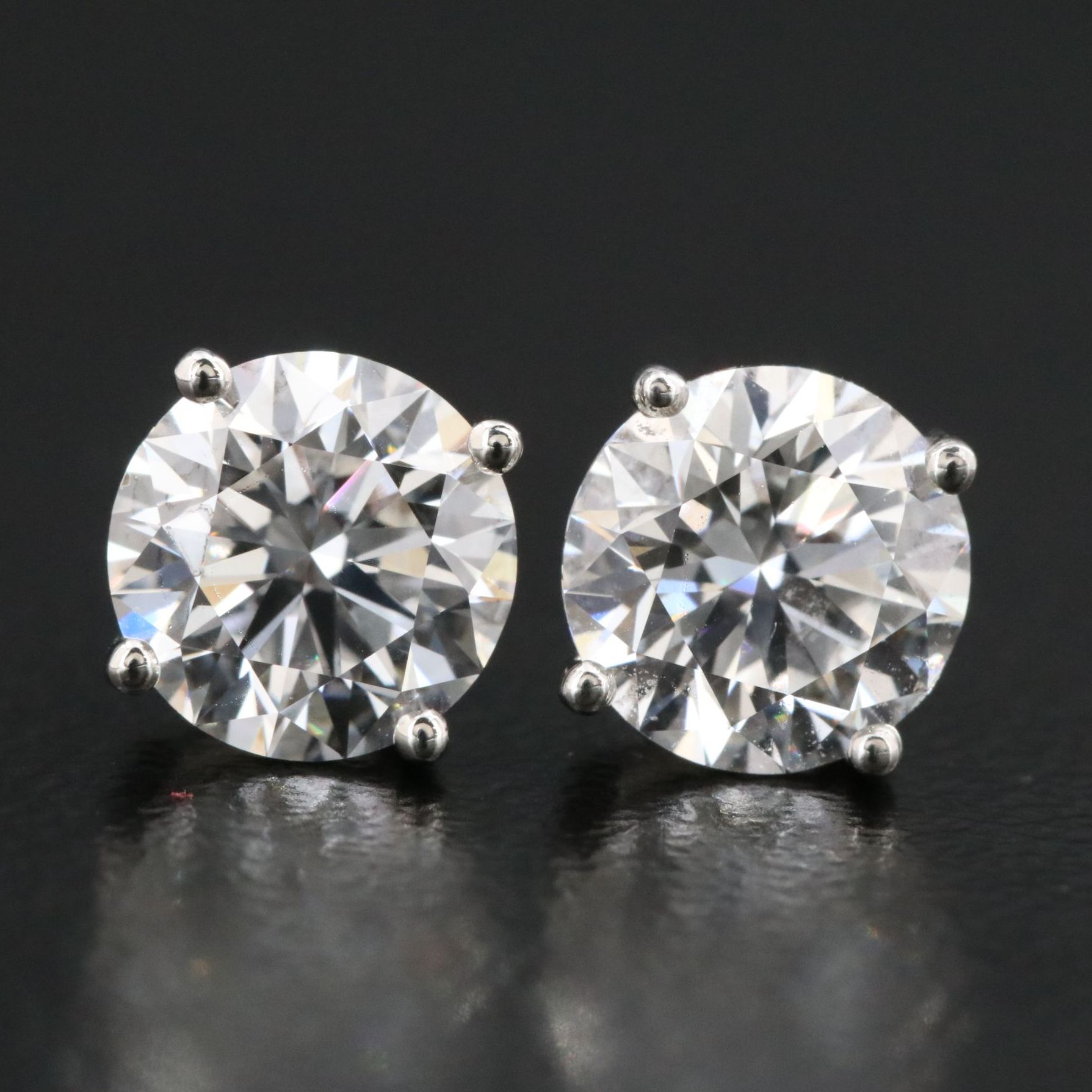 Platinum 2.15 CTW Lab Grown Diamond Stud Earrings with IGI Reports