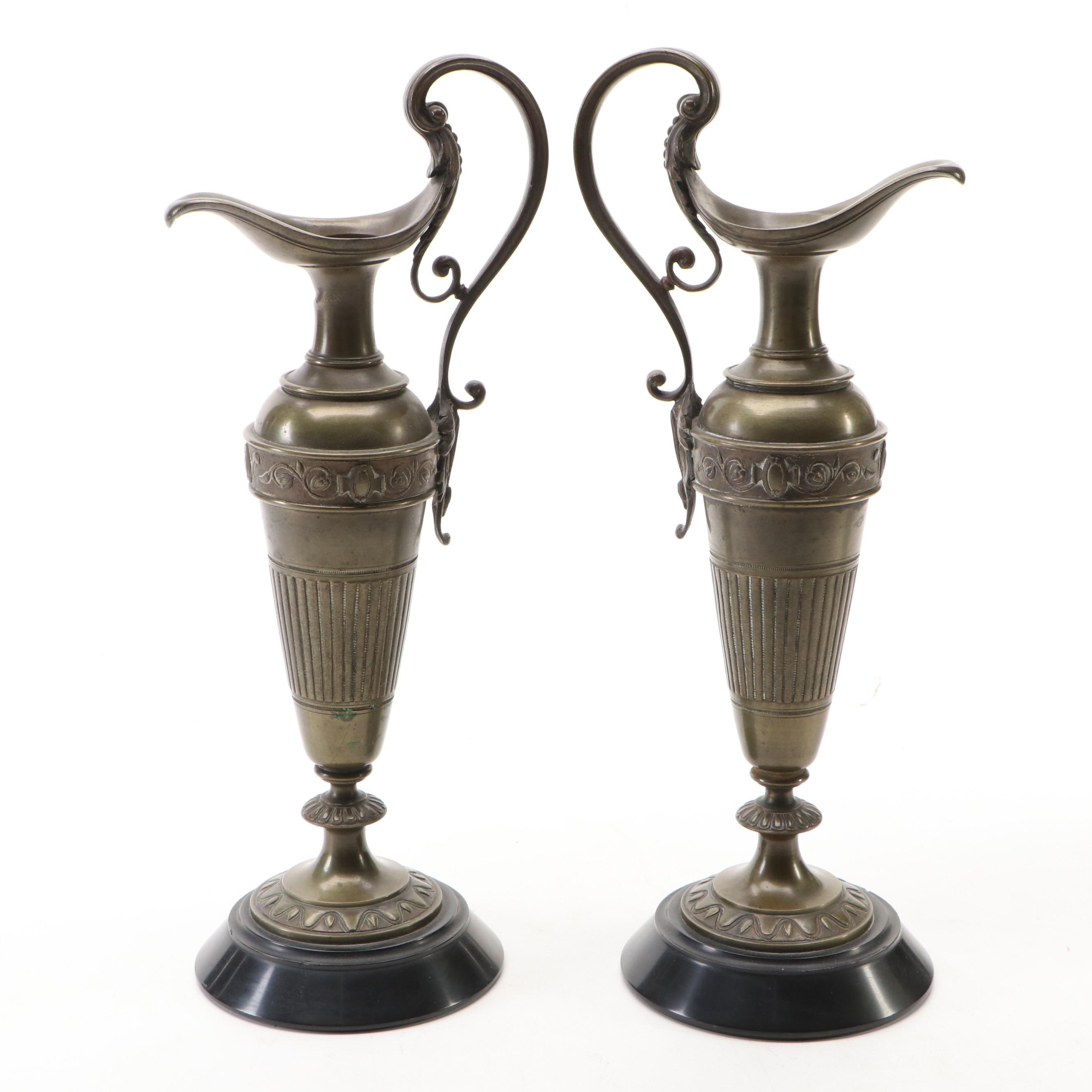 Pair of Neoclassical Style Ewers, Late 19th to Early 20th Century