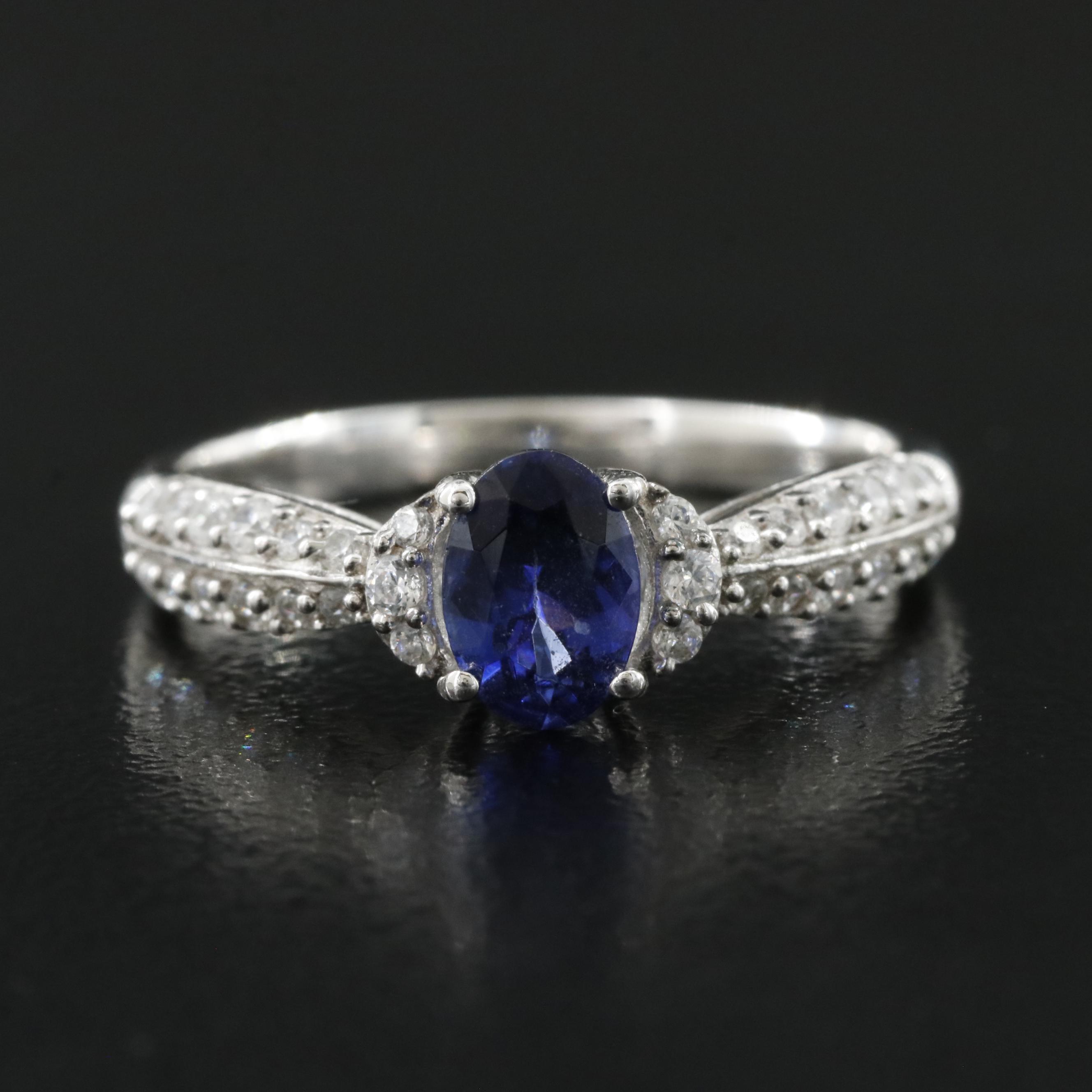 Sterling Tanzanite and CZ Ring