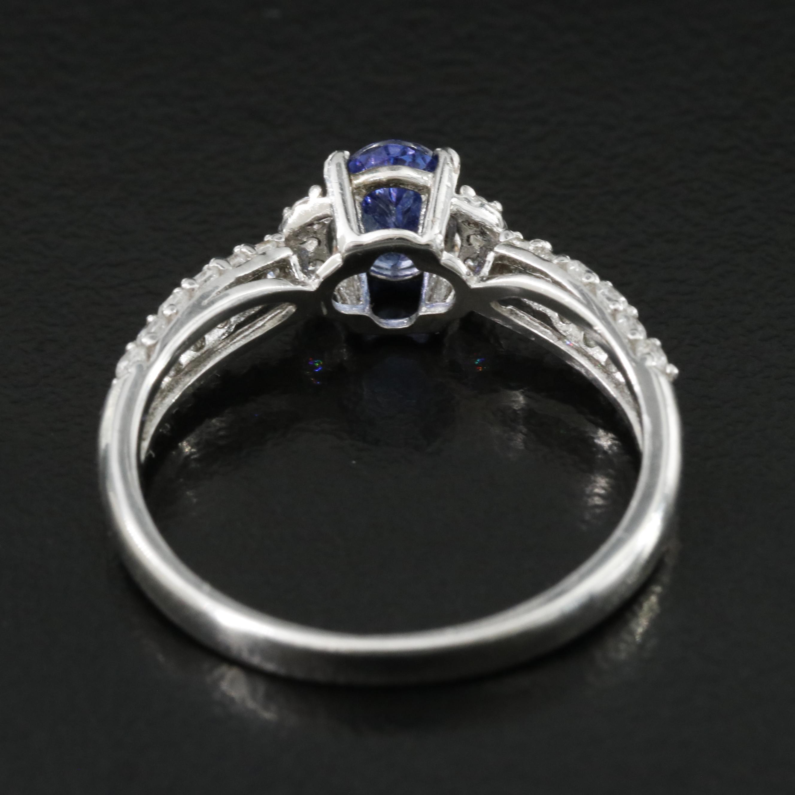 Sterling Tanzanite and CZ Ring