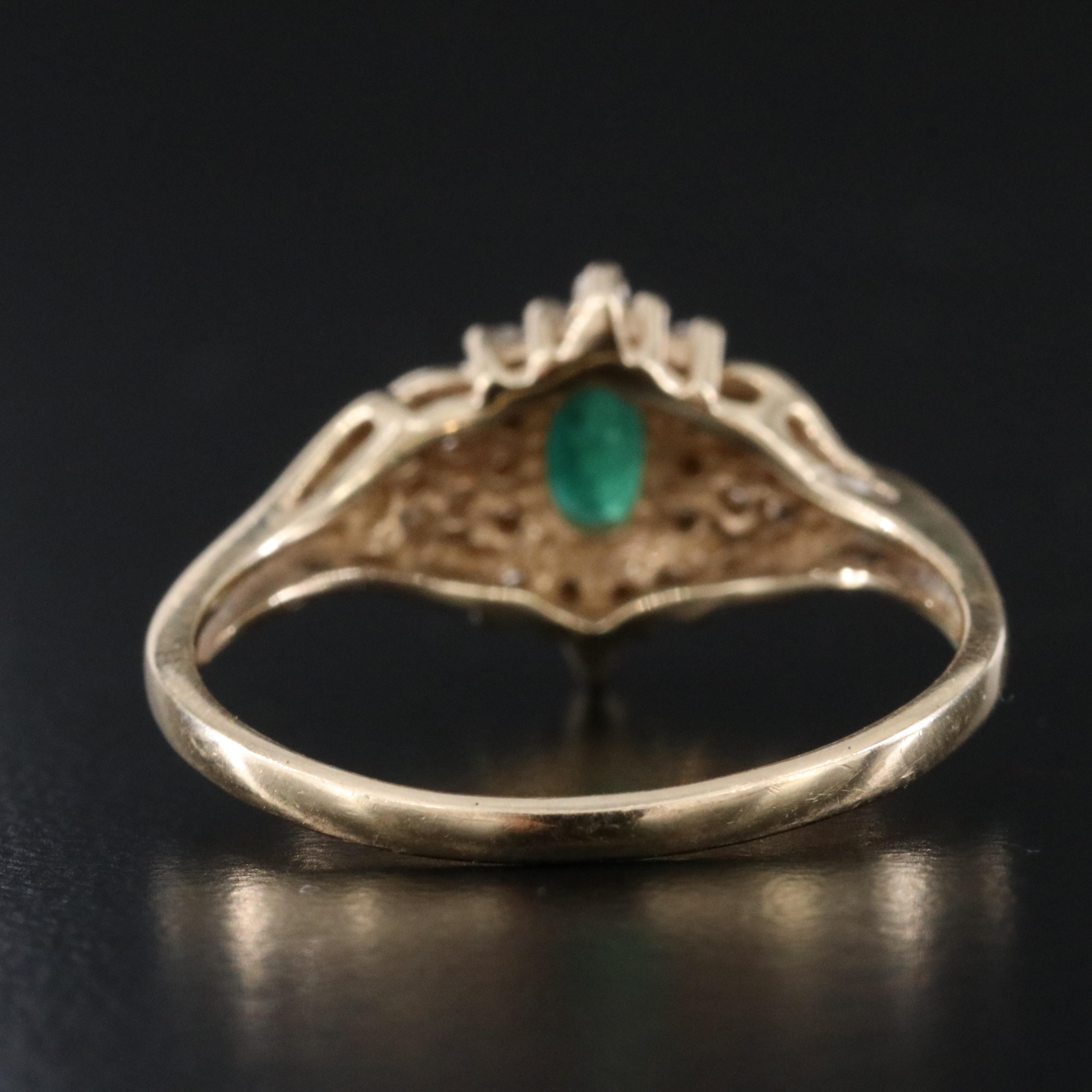 14K Emerald and Diamond Ring