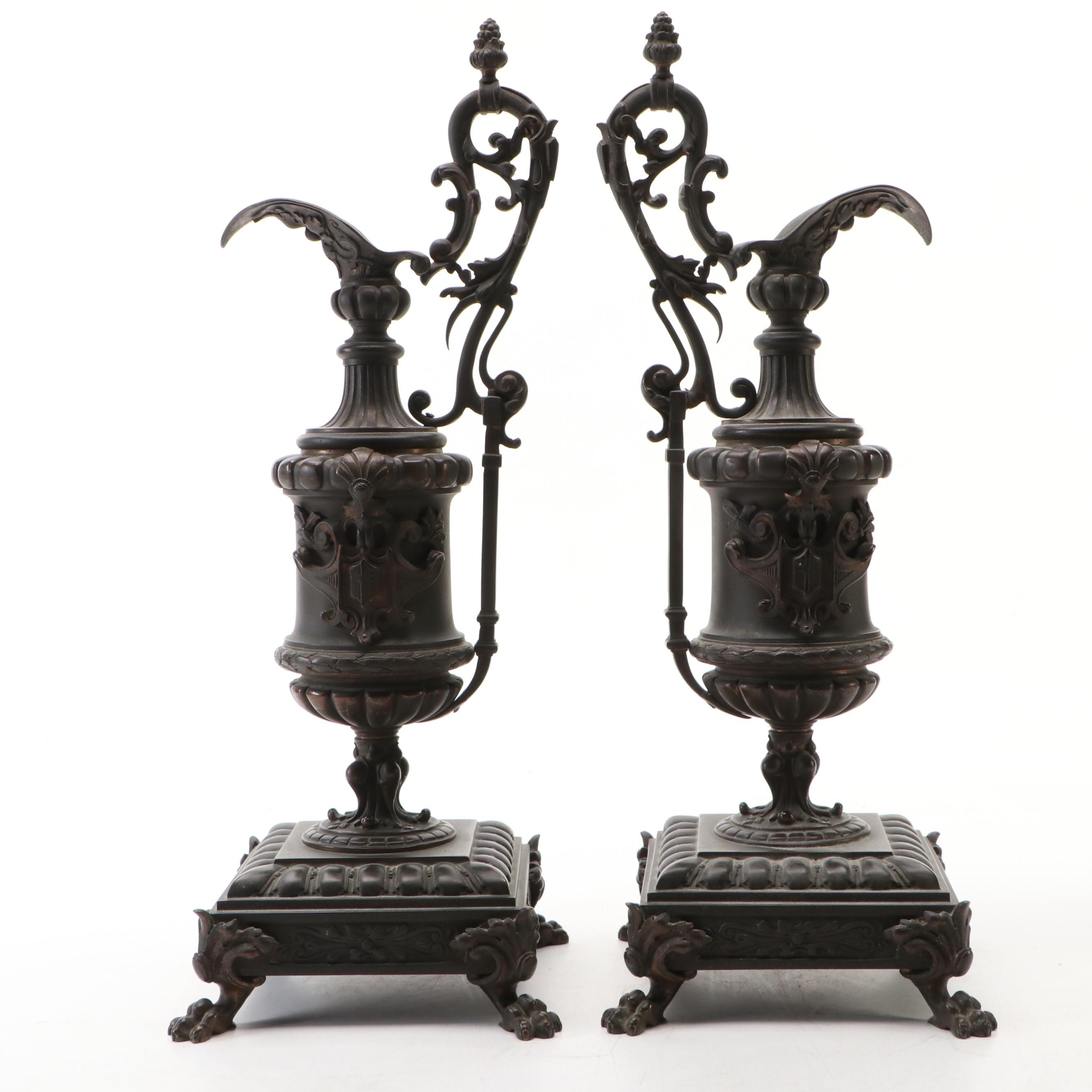Pair of Renaissance Revival Ewers, Late 19th to Early 20th Century