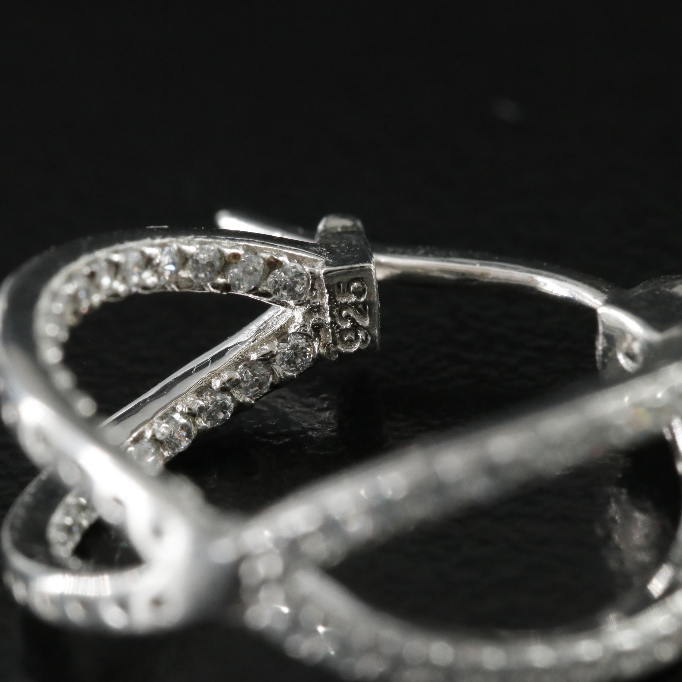 Sterling CZ Inside-Outside Hoop Earrings