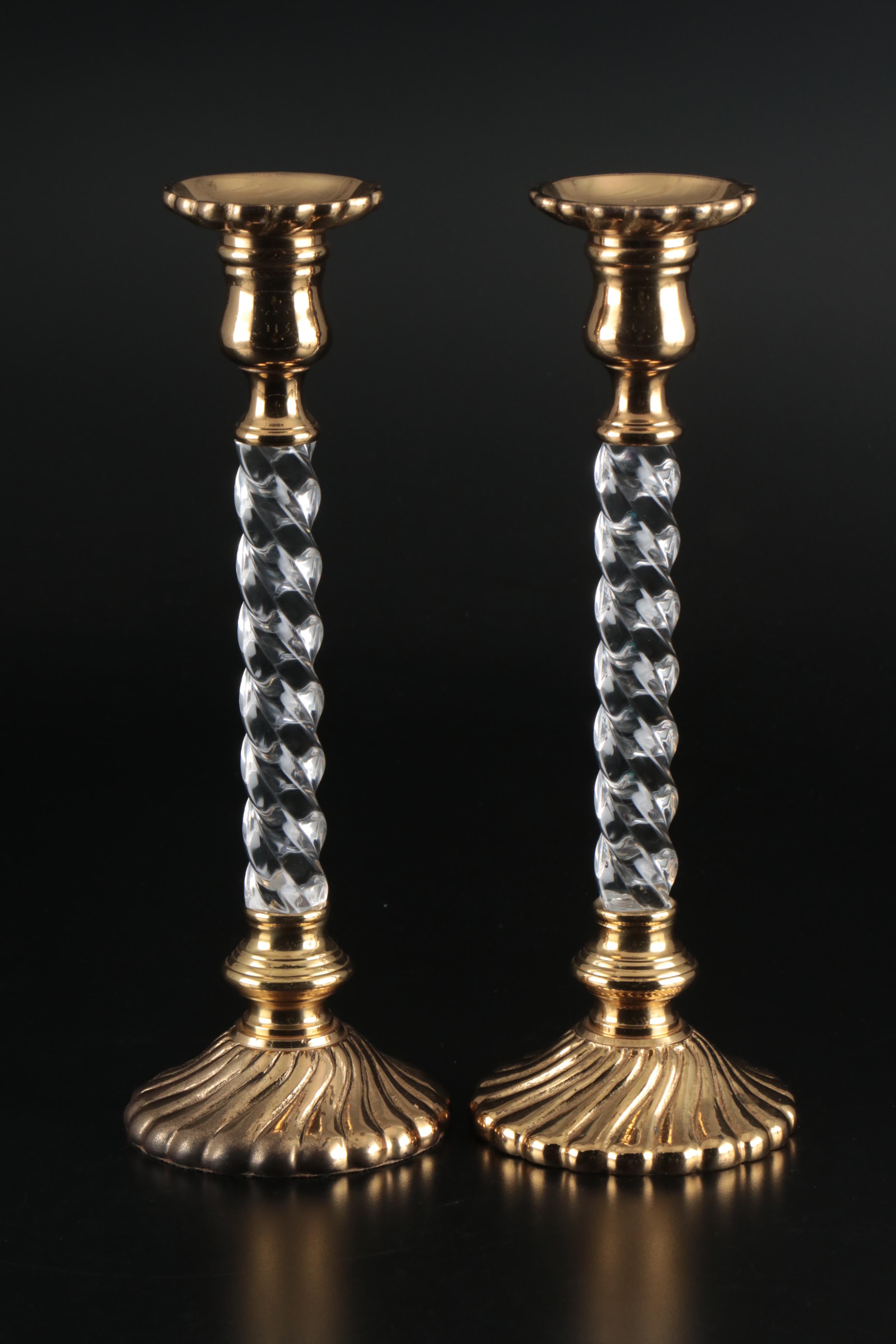 Baldwin and Decorative Crafts Brass Finish Candle Holders