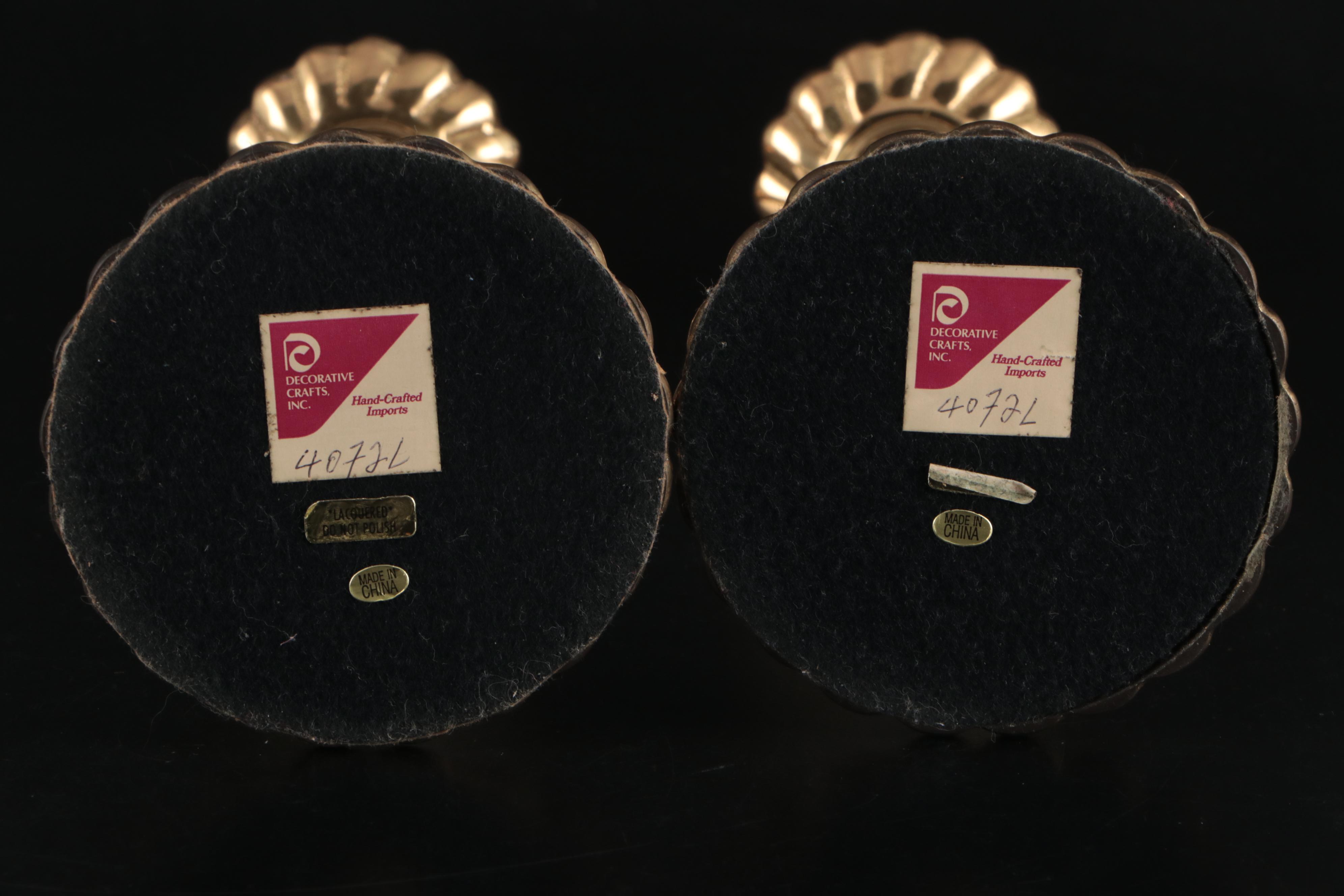 Baldwin and Decorative Crafts Brass Finish Candle Holders