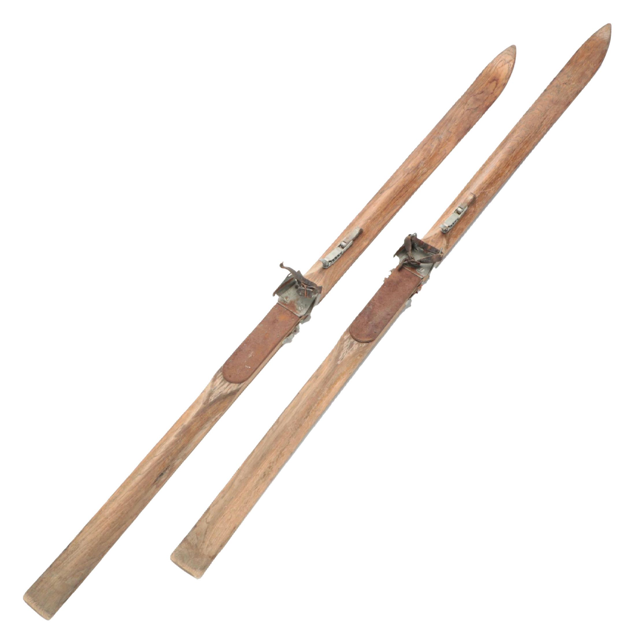 KX Wooden Skis, Early 20th Century