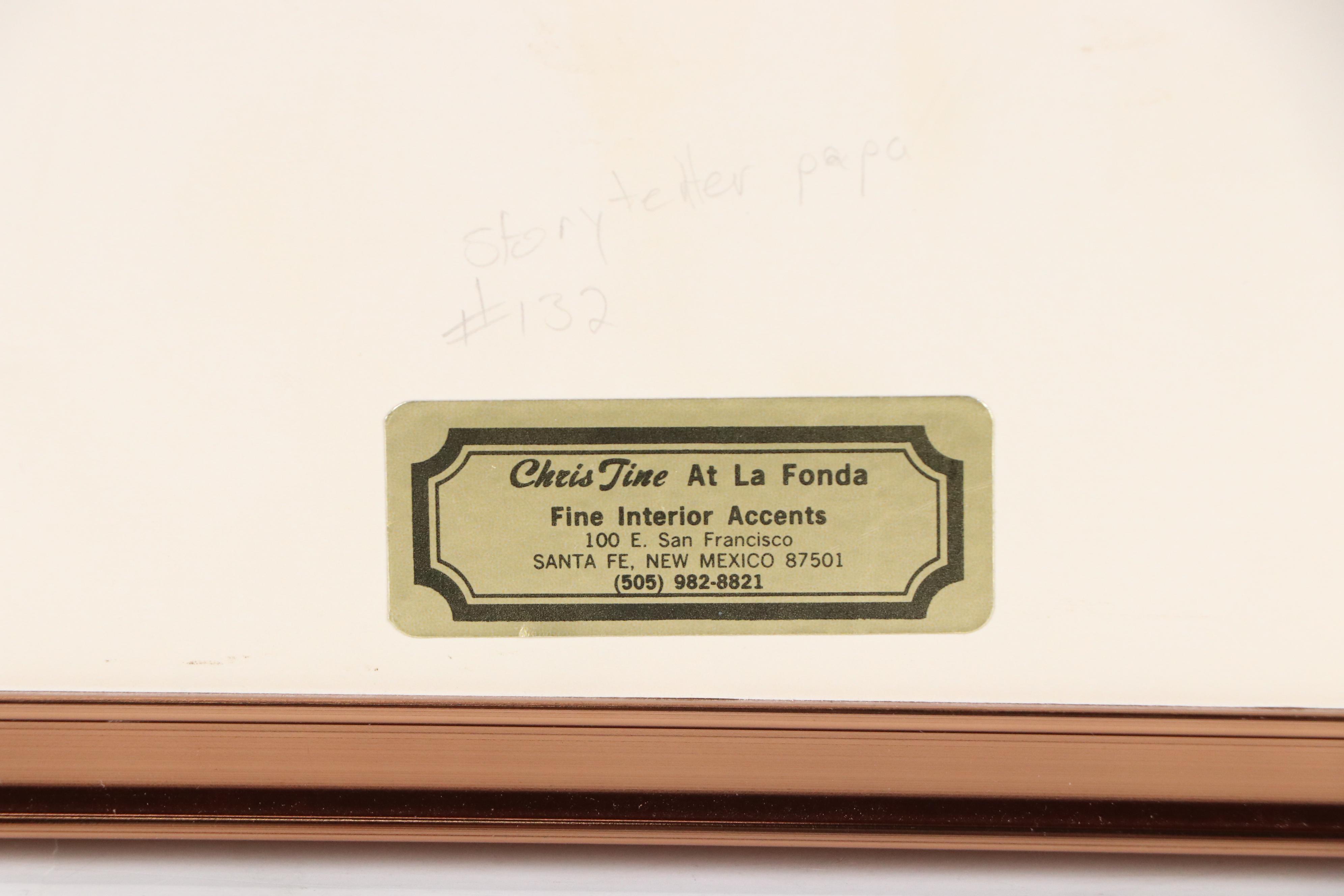 Cleo Teissedre Painted Tile "Storyteller Papa," 1985