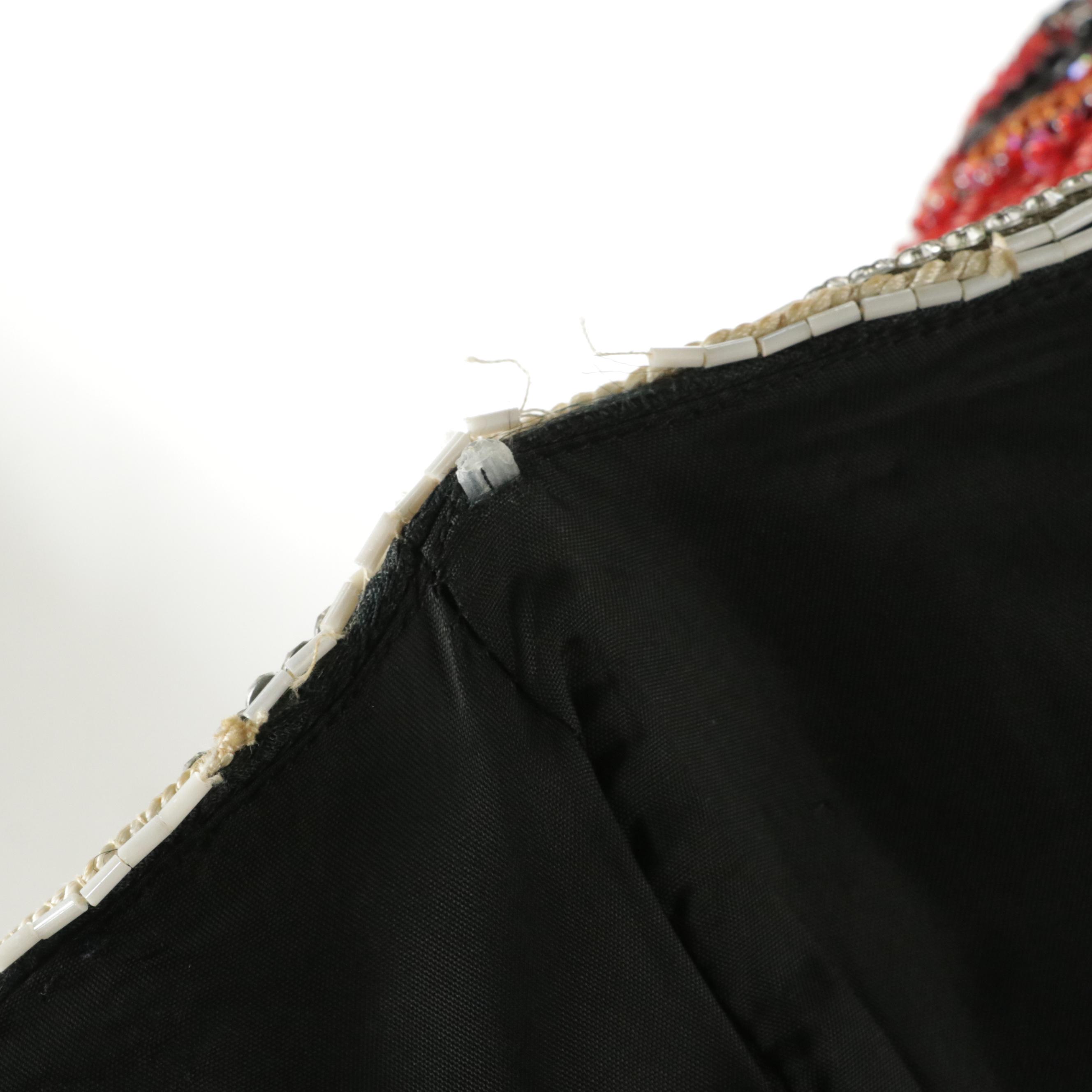 Louis Féraud Floral Bead/Sequin Embellished and Embroidered Party Dress, 1980s