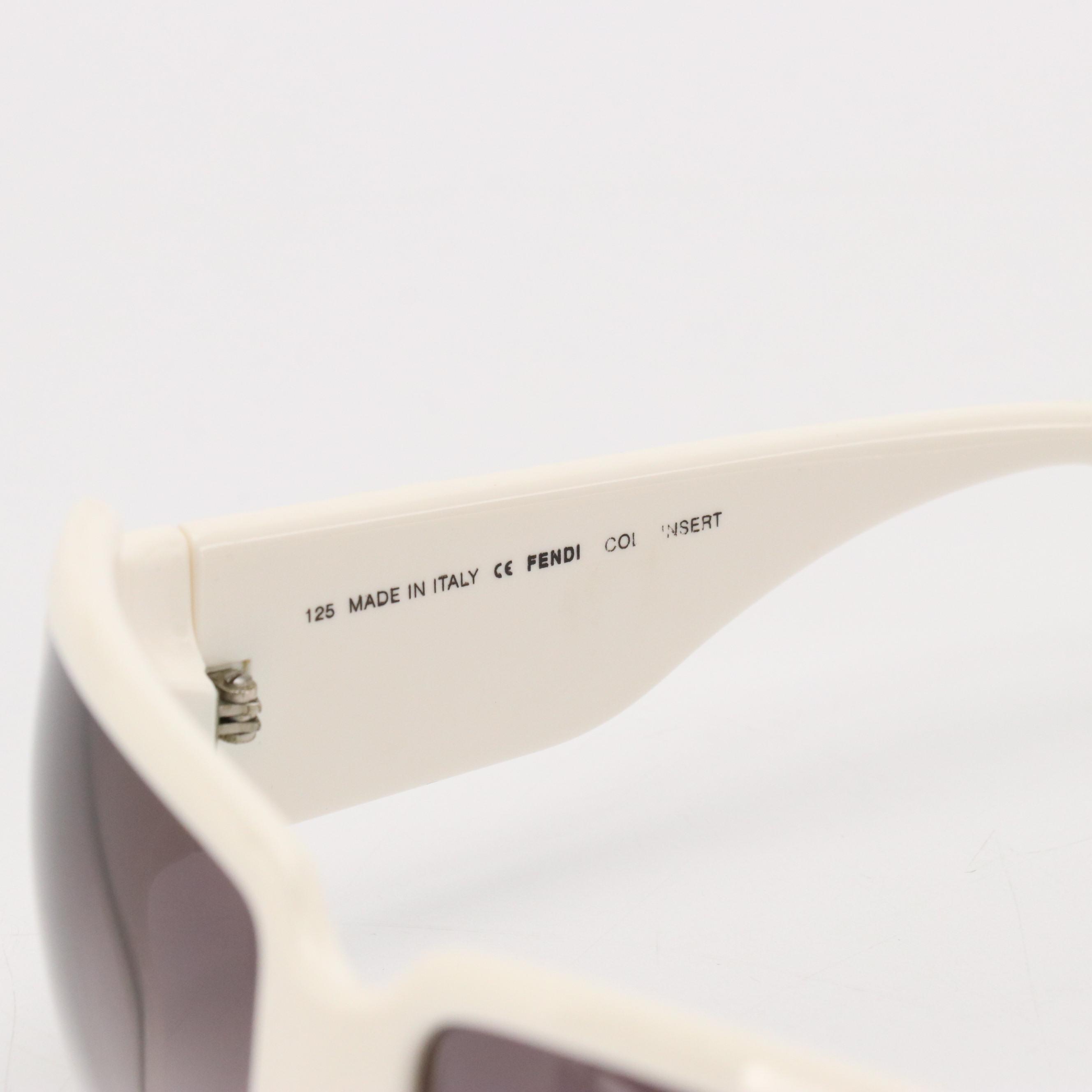 Fendi FS456 105 Black & White Oversized Rectangular Sunglasses
