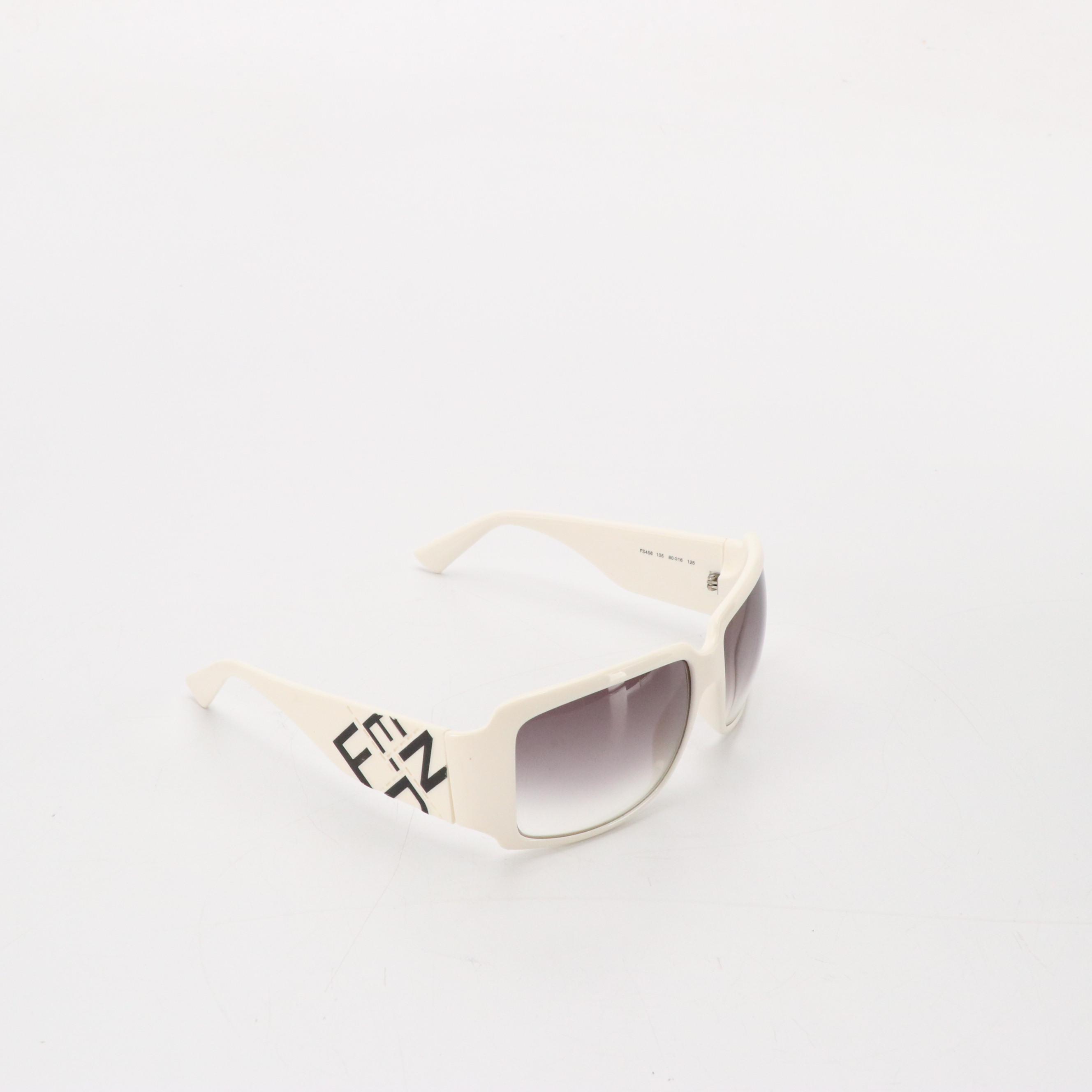 Fendi FS456 105 Black & White Oversized Rectangular Sunglasses