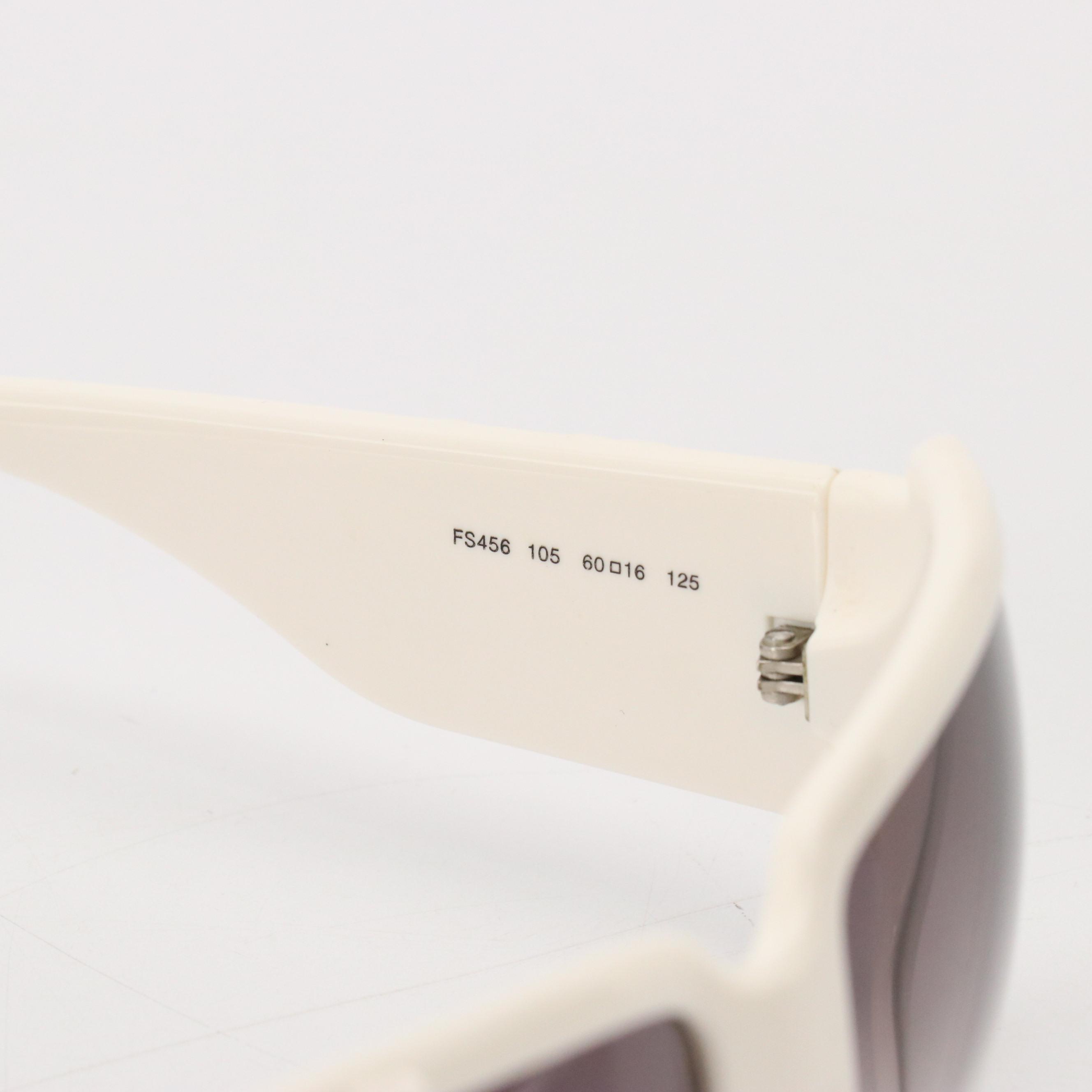Fendi FS456 105 Black & White Oversized Rectangular Sunglasses