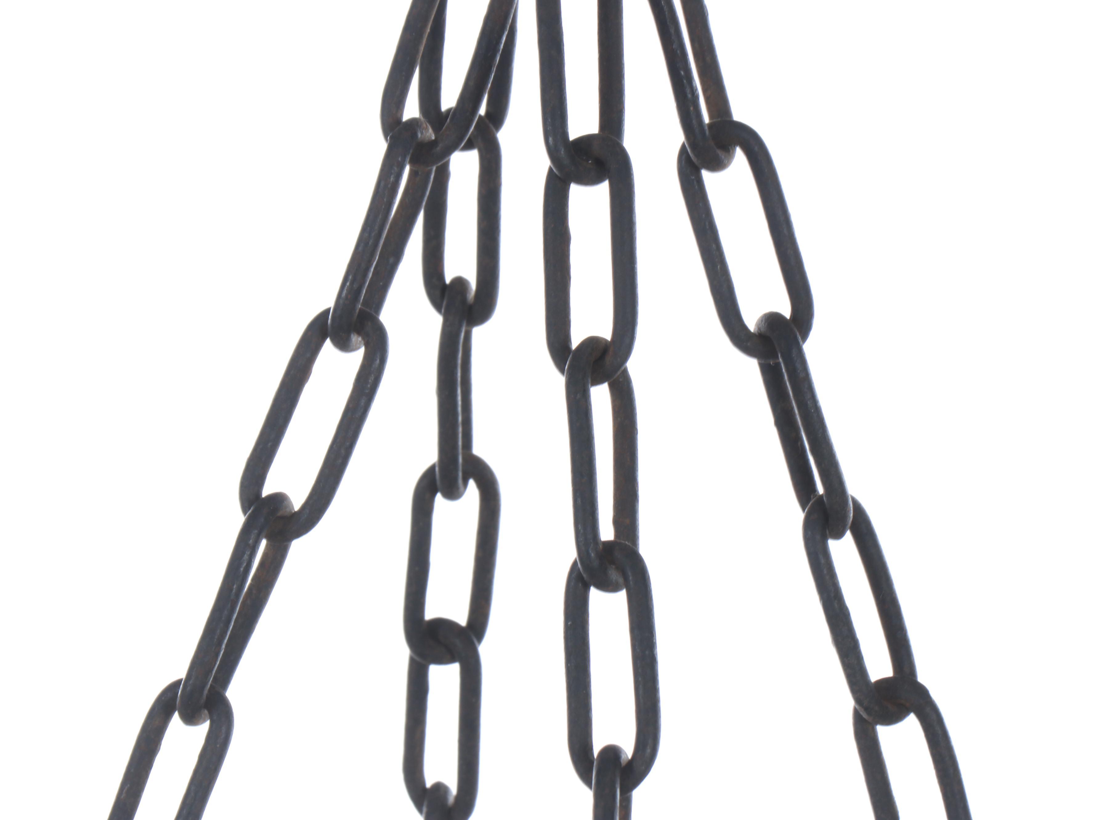 Gothic Revival Style Wrought Iron and Glass Outdoor Pendant Lanterns