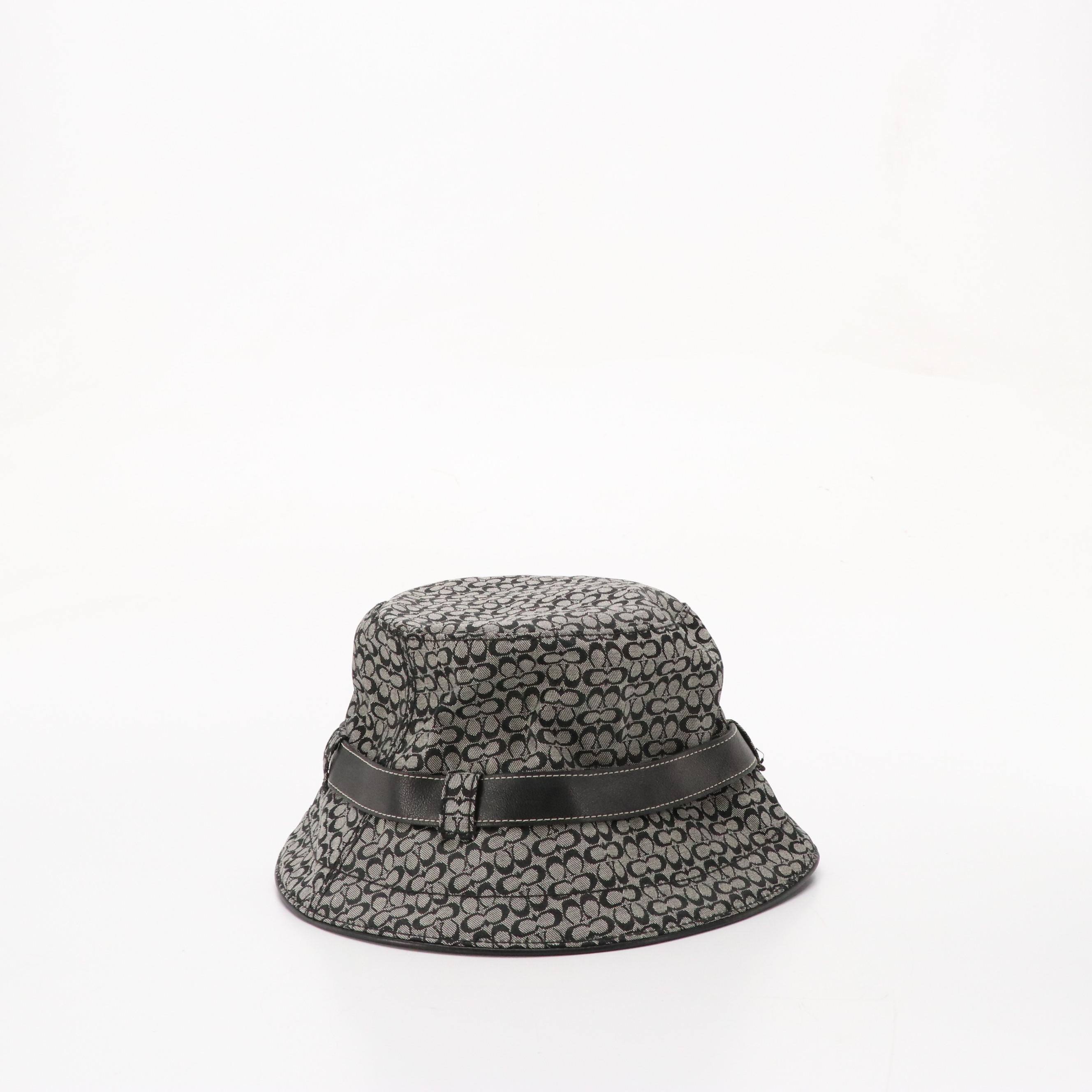 Coach Signature Canvas Bucket Hat and Versace Sequined Sleep Mask in Box