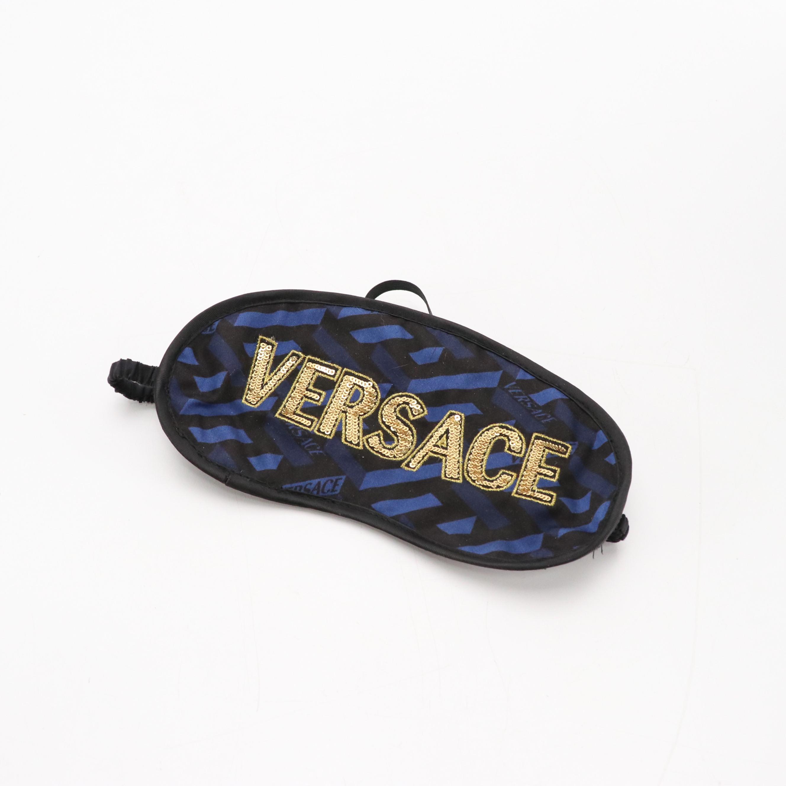 Coach Signature Canvas Bucket Hat and Versace Sequined Sleep Mask in Box