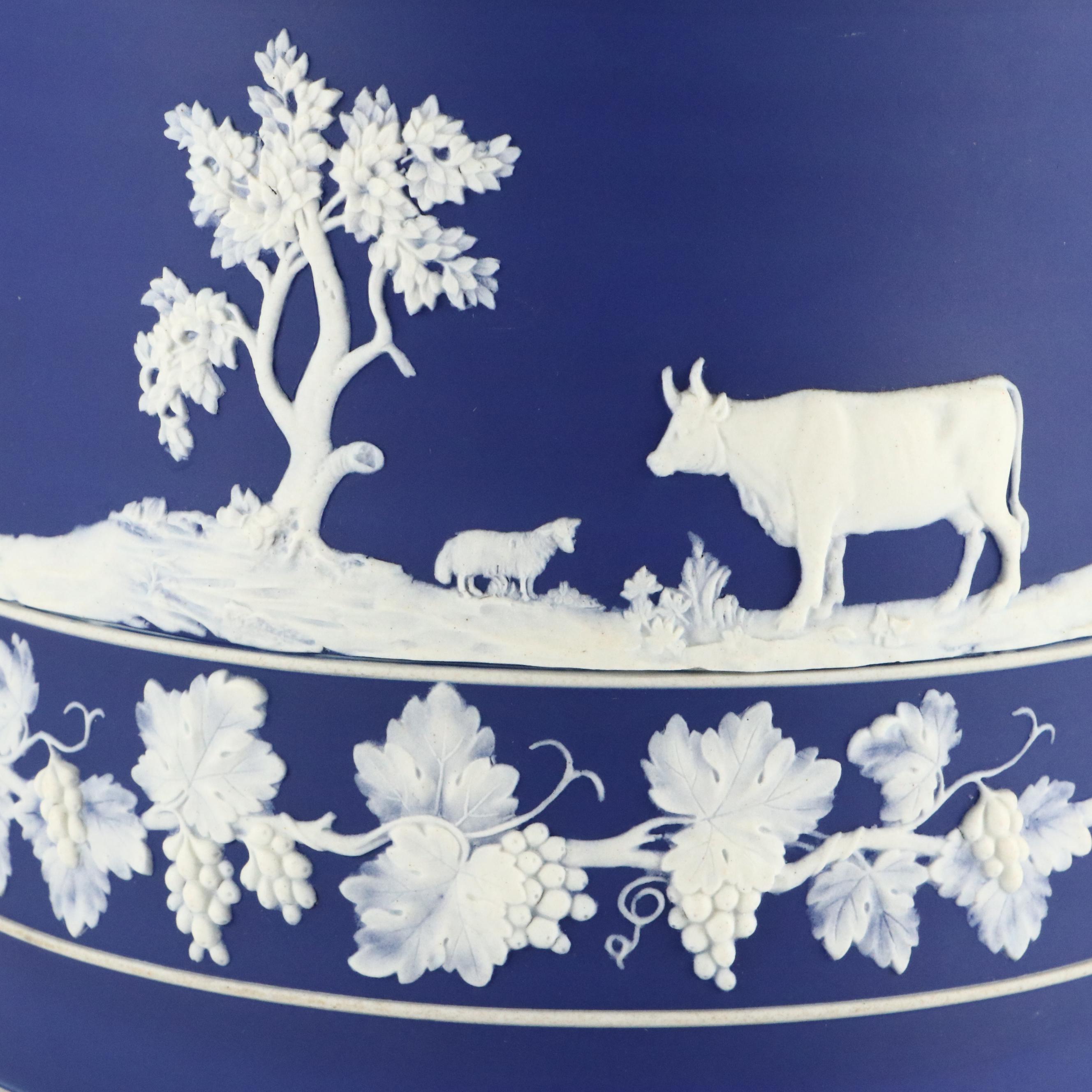 English Jasperware Cheese Dome, 19th Century