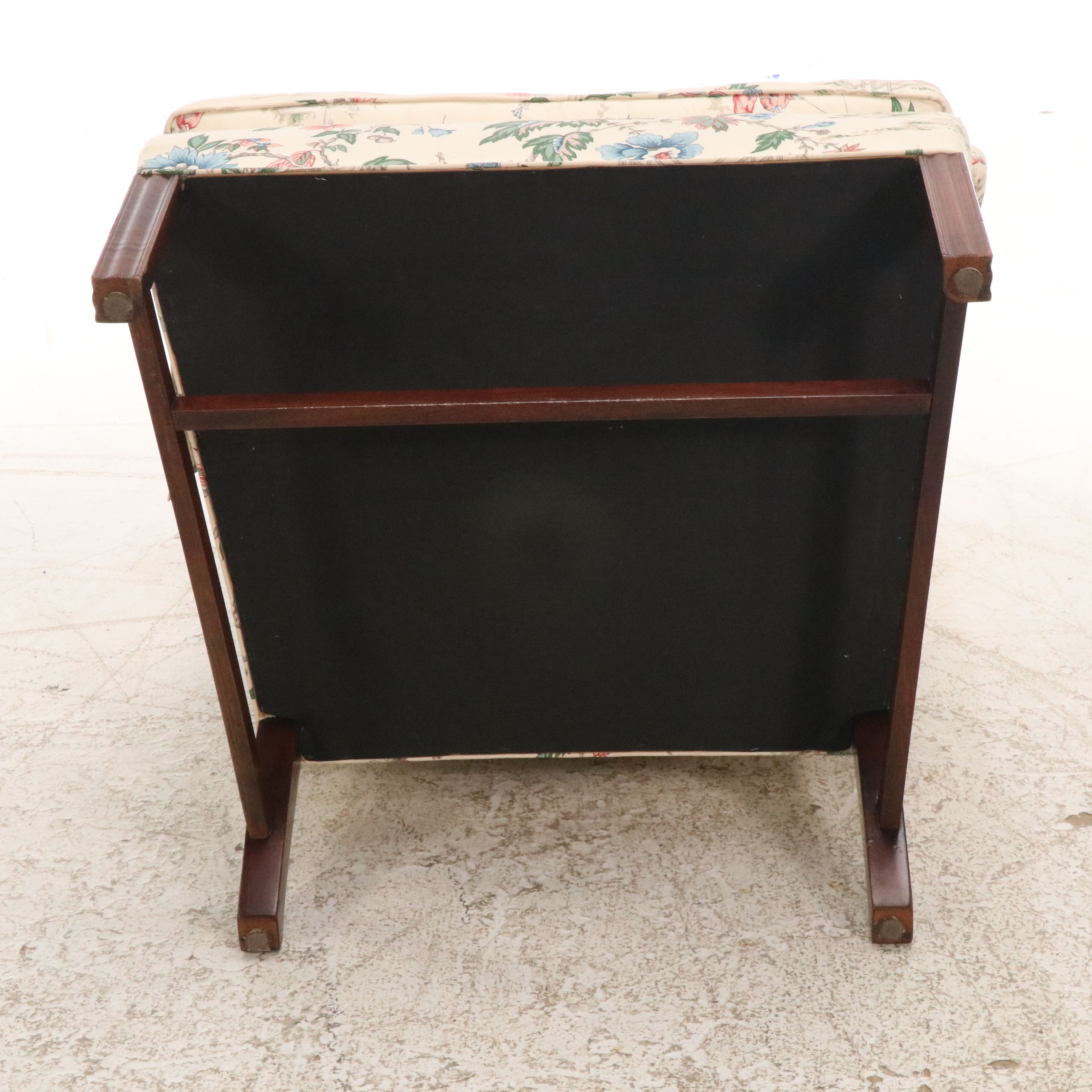 Southwood Chippendale Style Fabric Upholstered Wingback Armchair, Late 20th C.