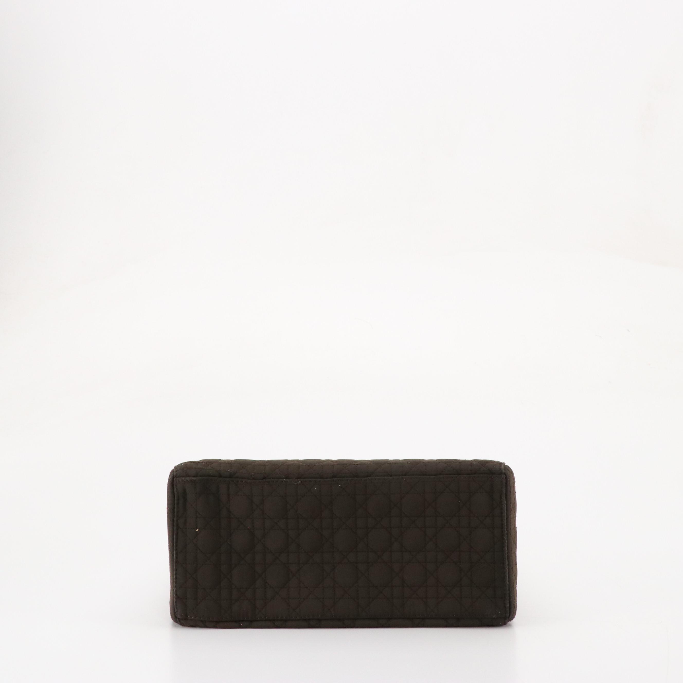 Christian Dior Lady Dior Handbag in Dark Brown Cannage Quilted Nylon