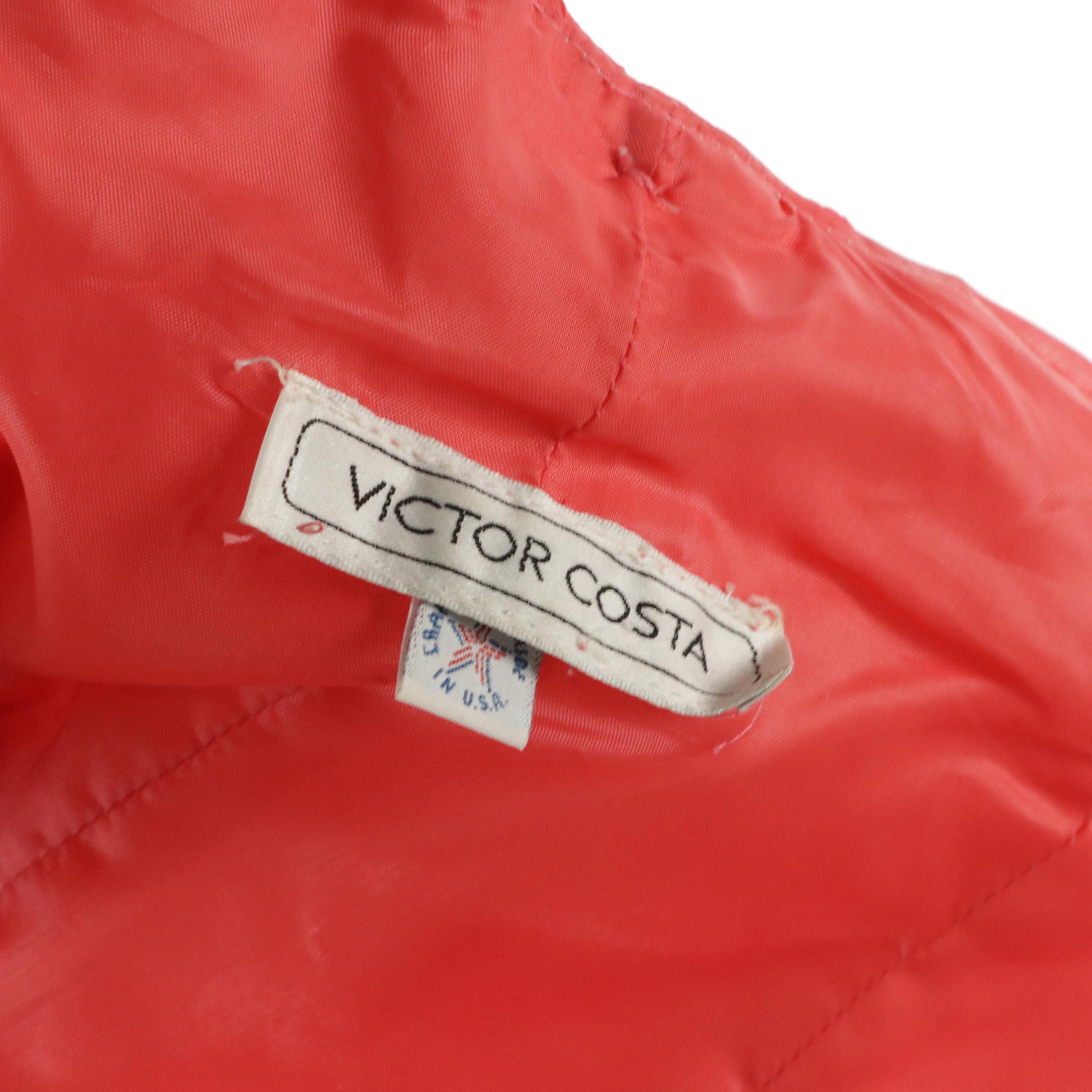 Victor Costa Pink Strapless Feather Trimmed Ruched Cocktail Dress