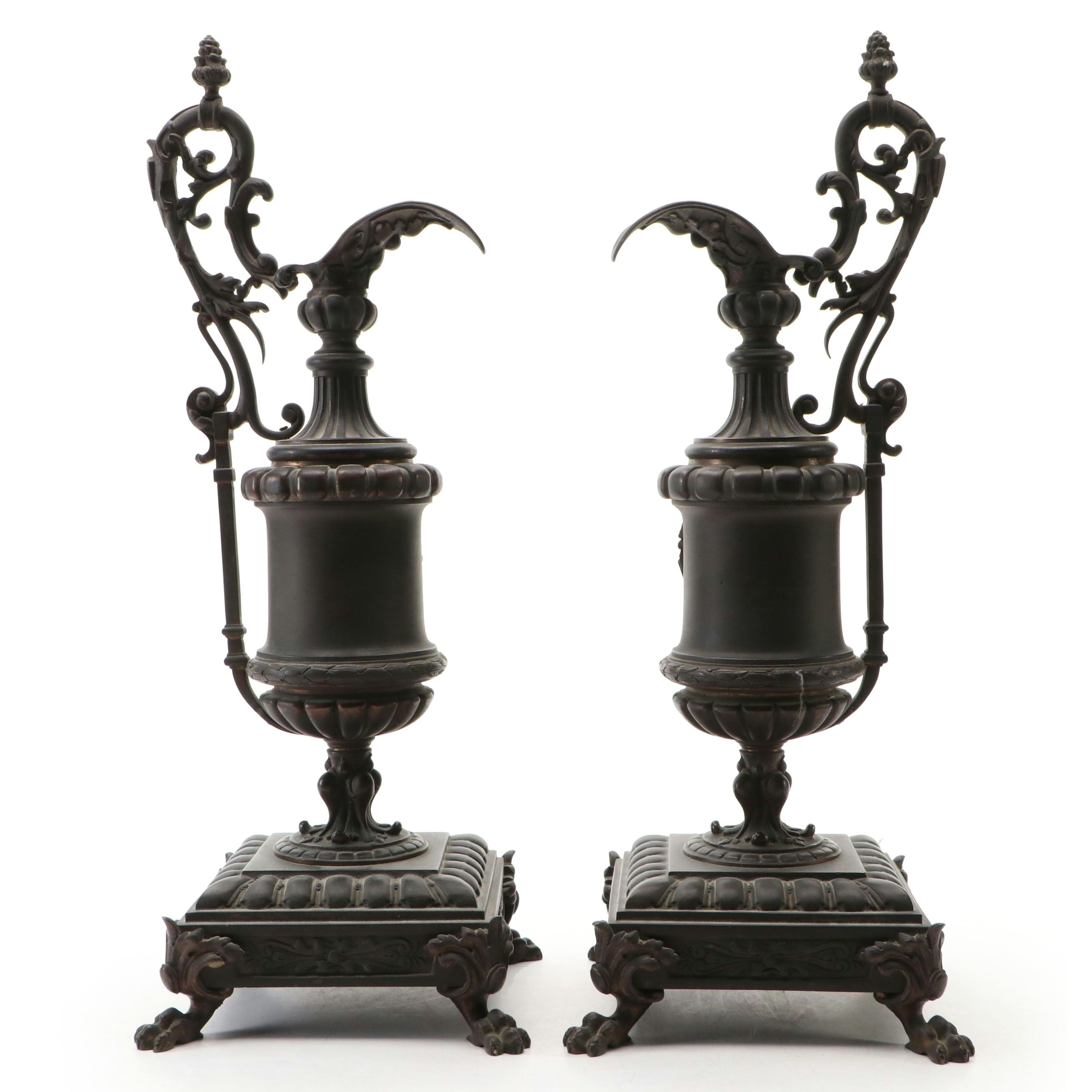 Pair of Renaissance Revival Ewers, Late 19th to Early 20th Century