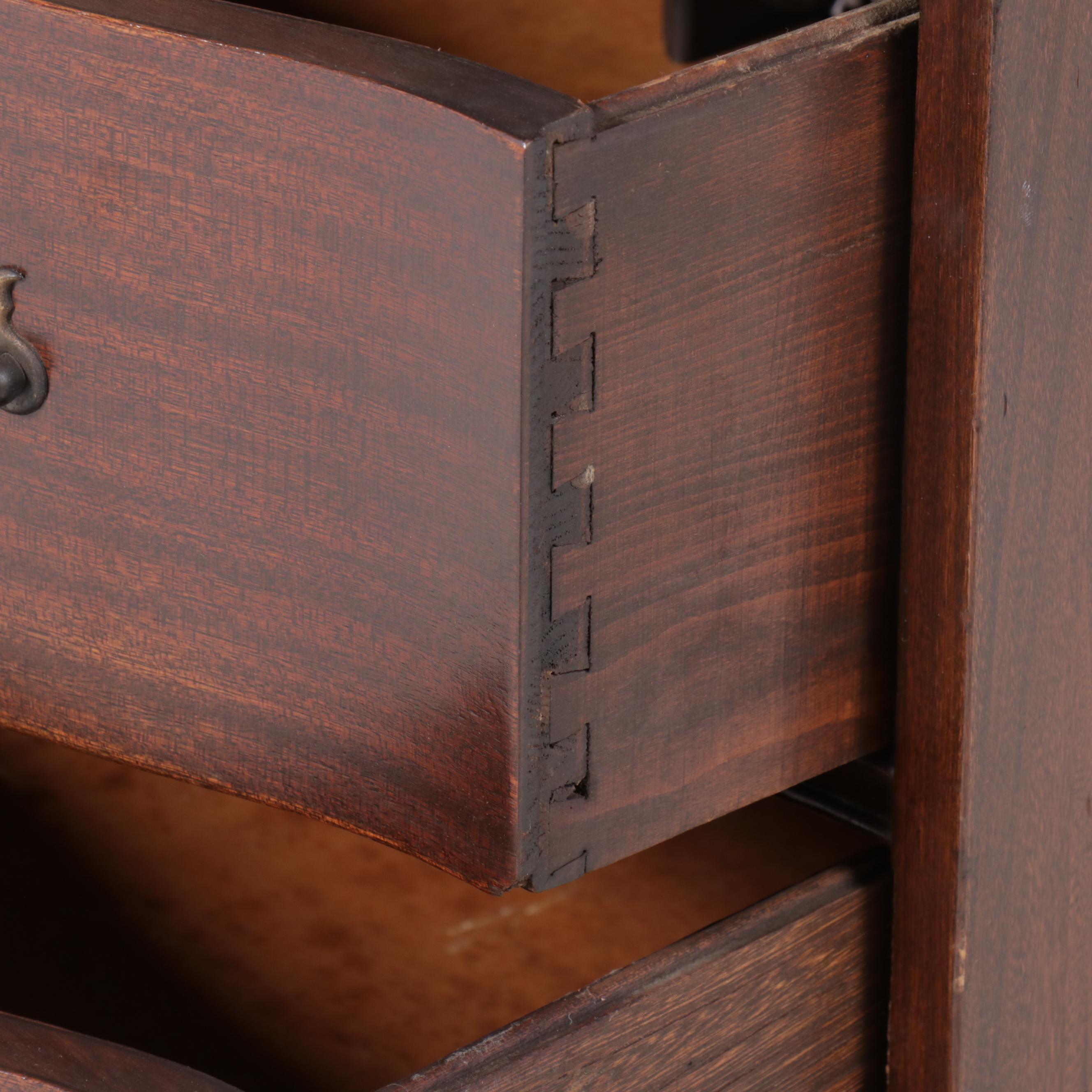 Chippendale Style Mahogany Secretary Desk, Mid-20th Century